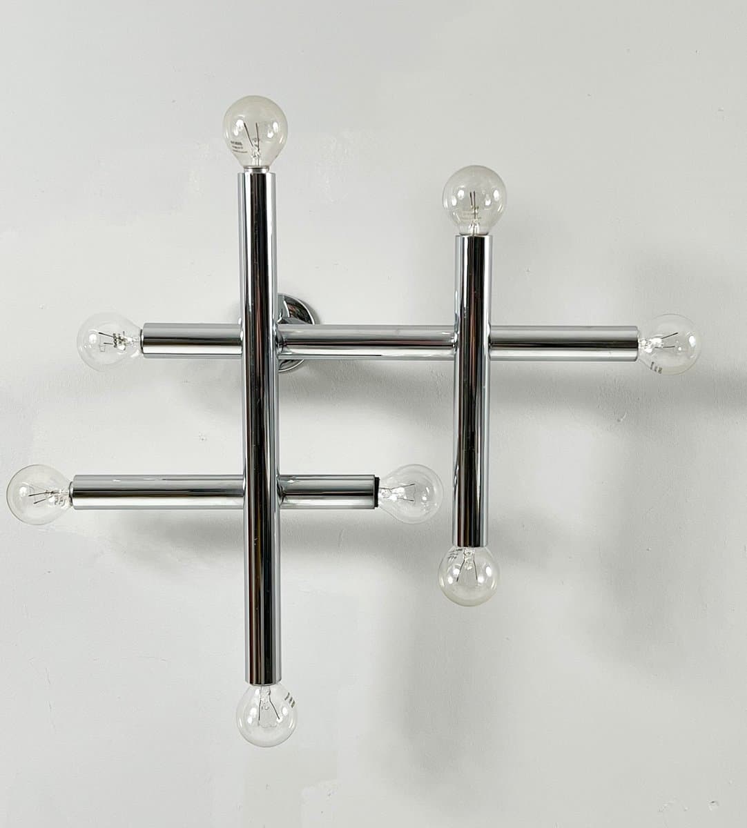 Lampa ścienna Space Age, chrom srebrny, Niemcy, lata 70. - 276586