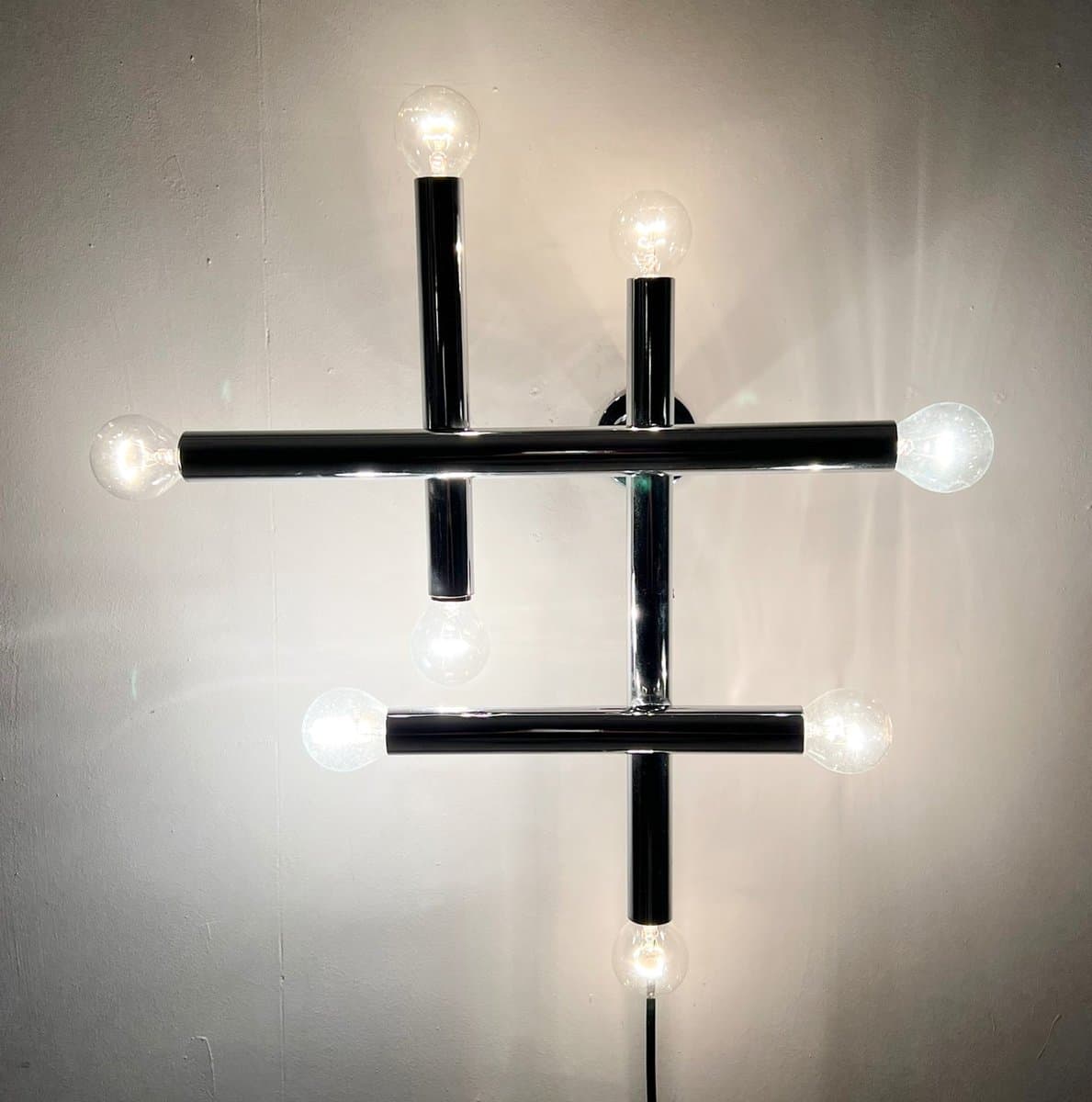 Lampa ścienna Space Age, chrom srebrny, Niemcy, lata 70. - 276604