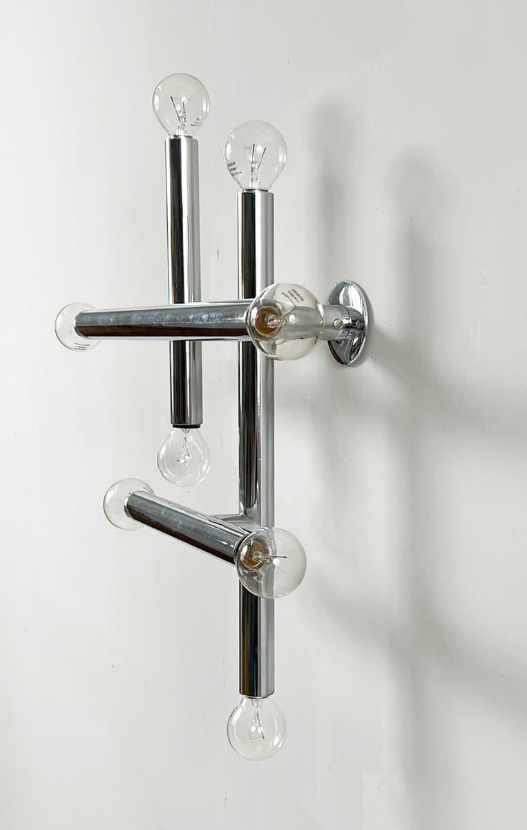 Lampa ścienna Space Age, chrom srebrny, Niemcy, lata 70. - 276588