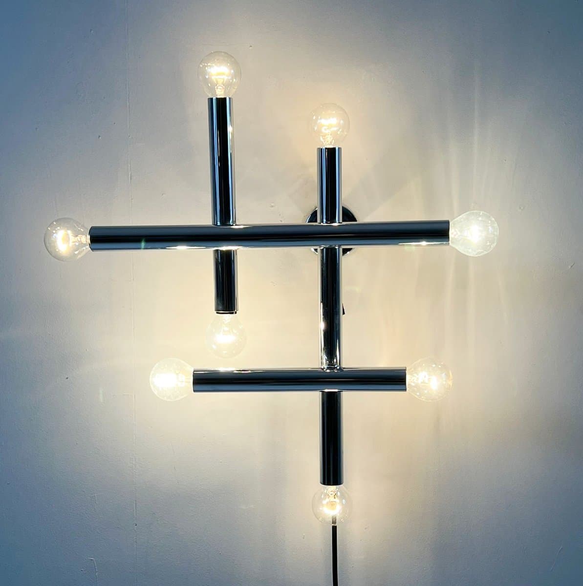 Lampa ścienna Space Age, chrom srebrny, Niemcy, lata 70. - 276603