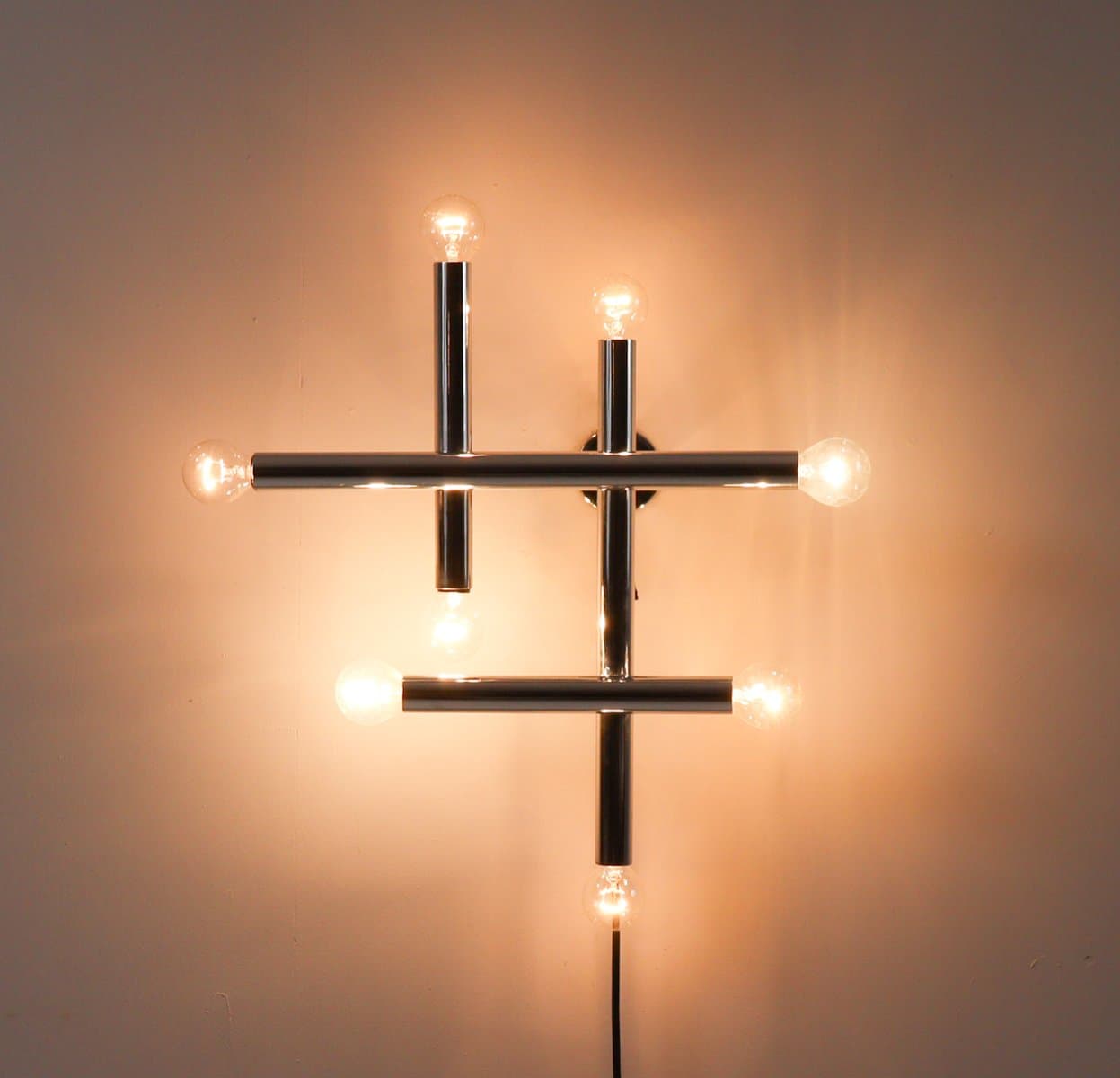 Lampa ścienna Space Age, chrom srebrny, Niemcy, lata 70. - 276582