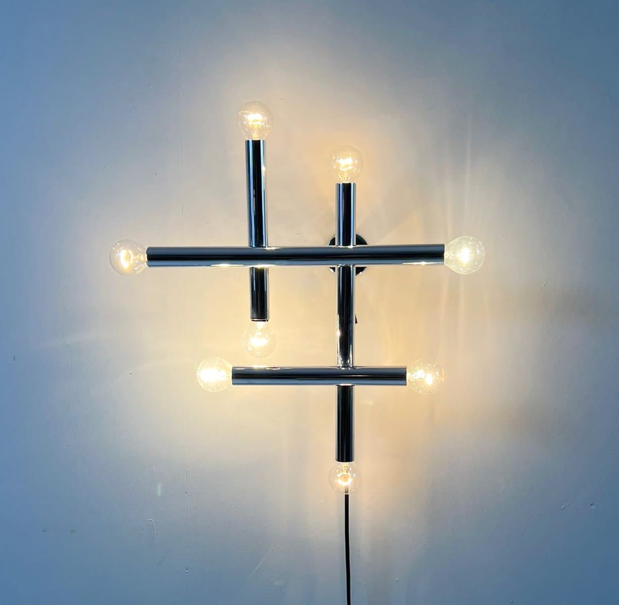 Lampa ścienna Space Age, chrom srebrny, Niemcy, lata 70. - 276587