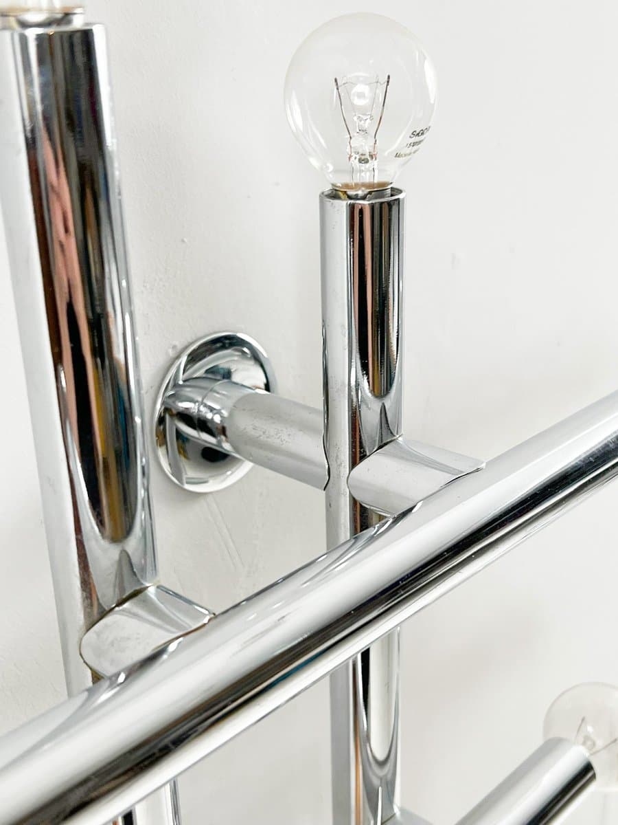 Lampa ścienna Space Age, chrom srebrny, Niemcy, lata 70. - 276593