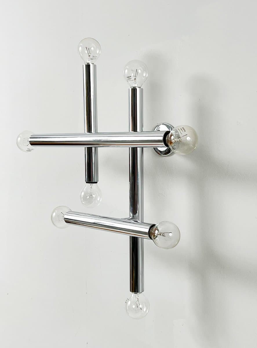 Lampa ścienna Space Age, chrom srebrny, Niemcy, lata 70. - 276592