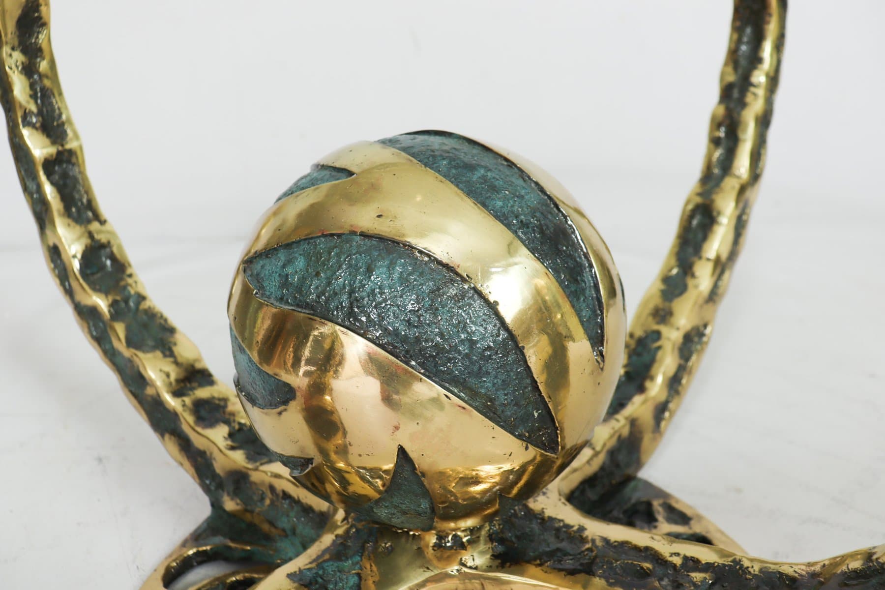 Stolik kawowy Octo, szkło, brąz złoty, proj. H. Fernandez, Francja, lata 70. - 276567