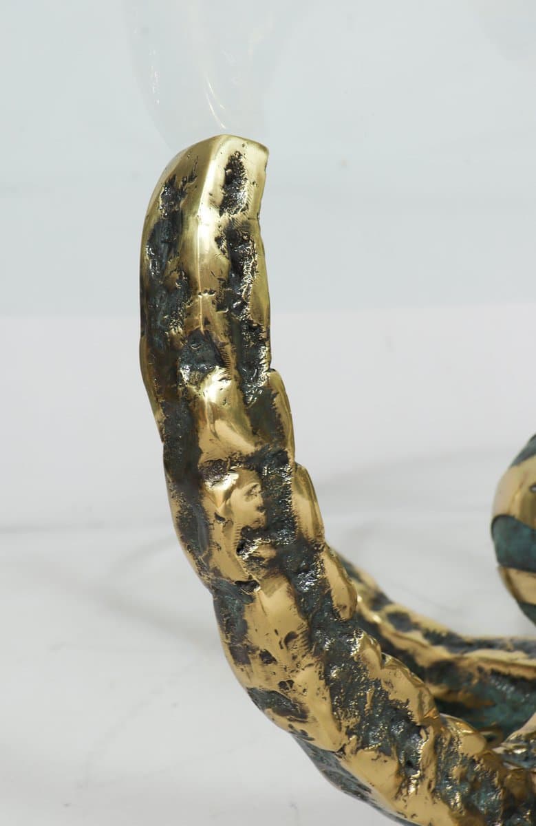 Stolik kawowy Octo, szkło, brąz złoty, proj. H. Fernandez, Francja, lata 70. - 276563