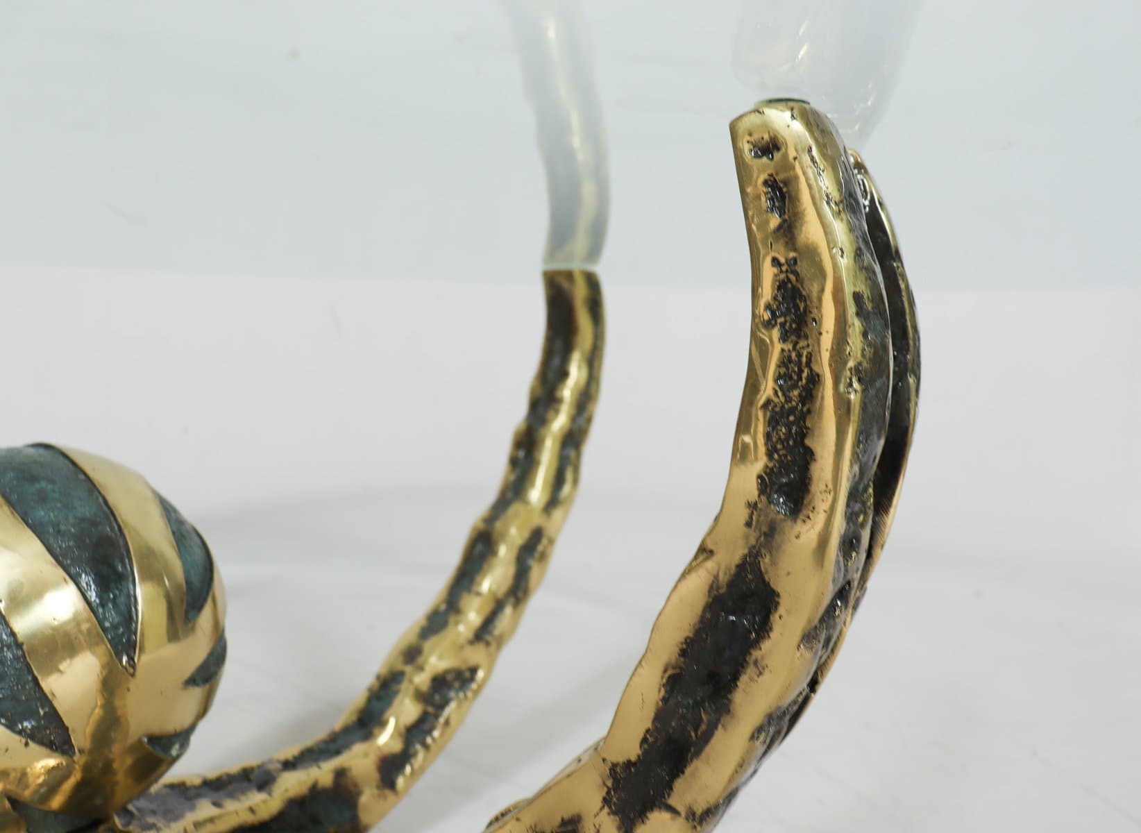 Stolik kawowy Octo, szkło, brąz złoty, proj. H. Fernandez, Francja, lata 70. - 276562