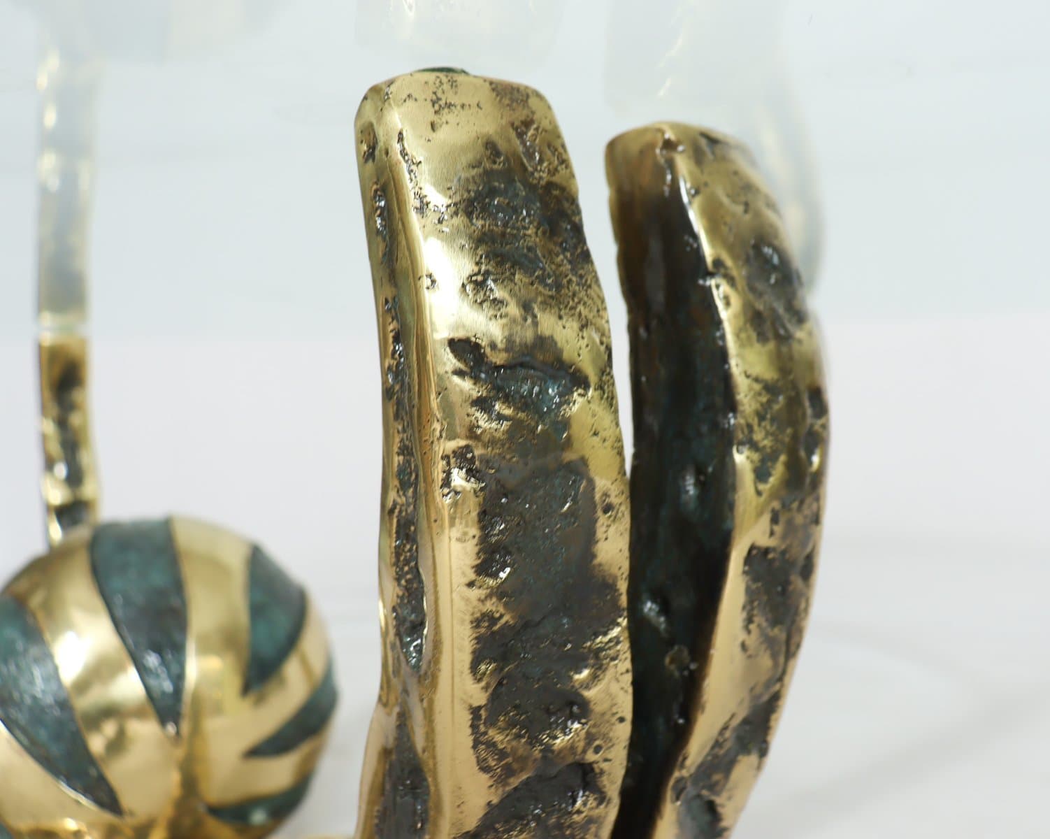 Stolik kawowy Octo, szkło, brąz złoty, proj. H. Fernandez, Francja, lata 70. - 276561