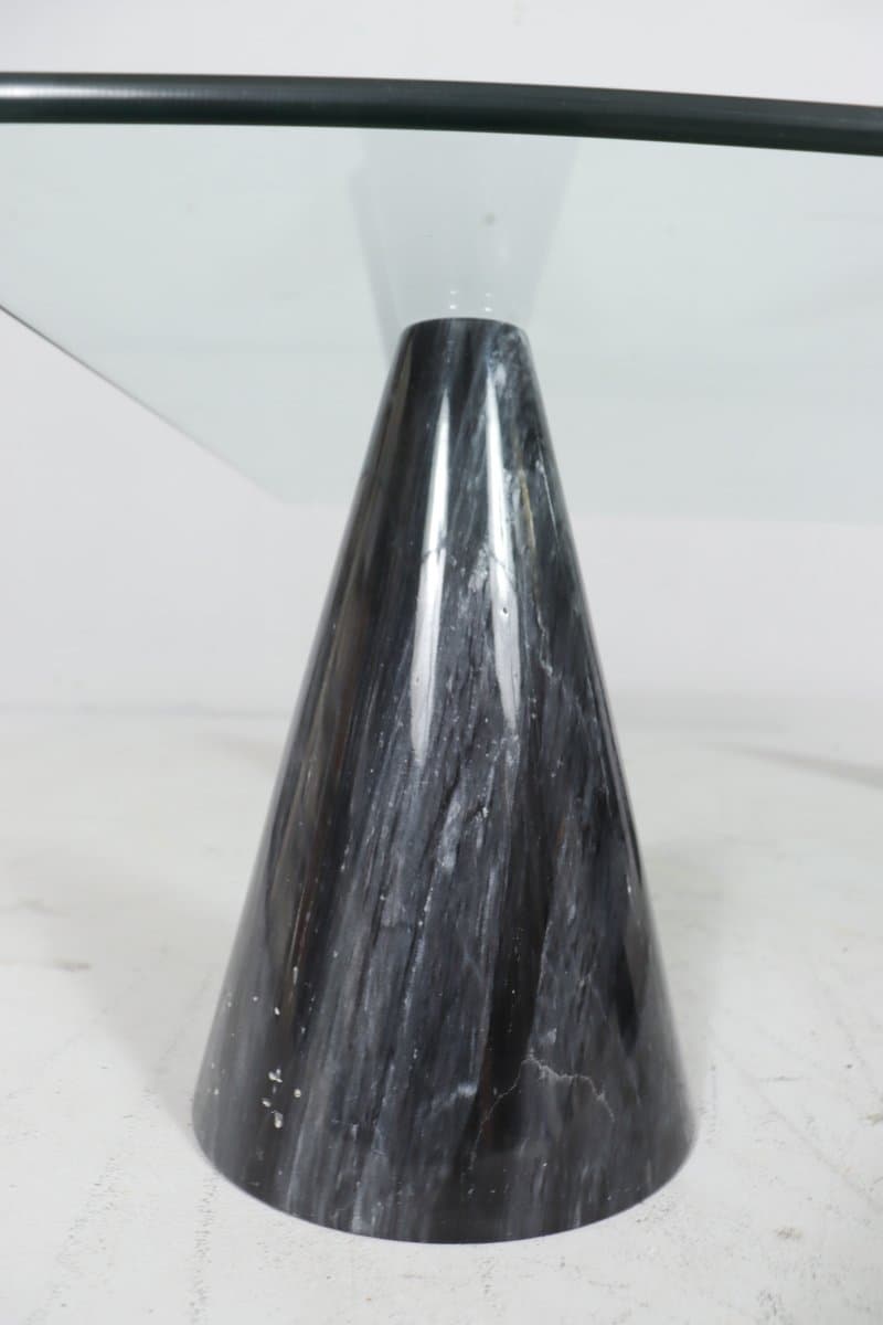 Stolik kawowy, marmur czarny, szkło przezroczyste, Włochy, lata 80. - 276537