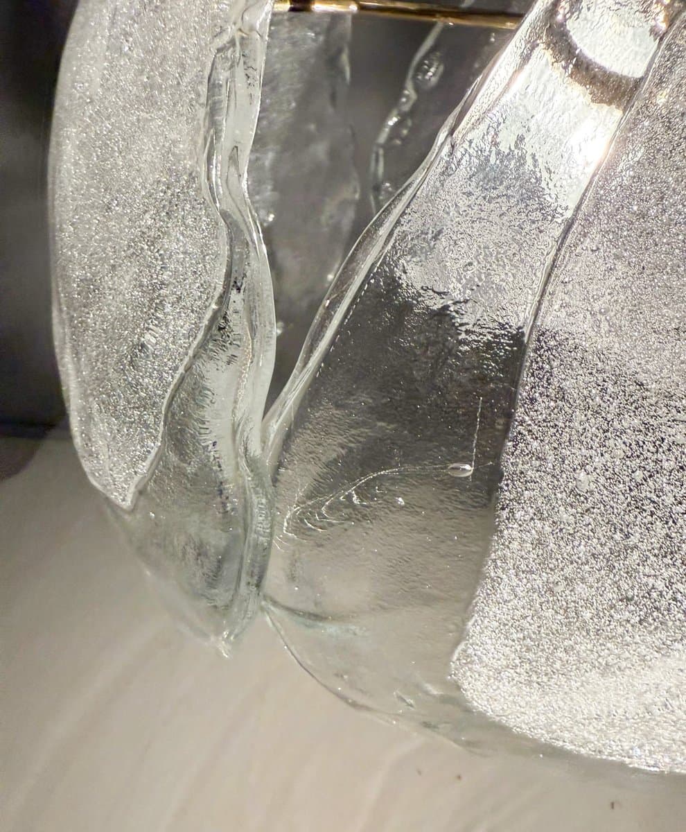 Lampa wisząca Murano, transparent, szkło, Kaiser Leuchten, Niemcy, lata 60. - 277135