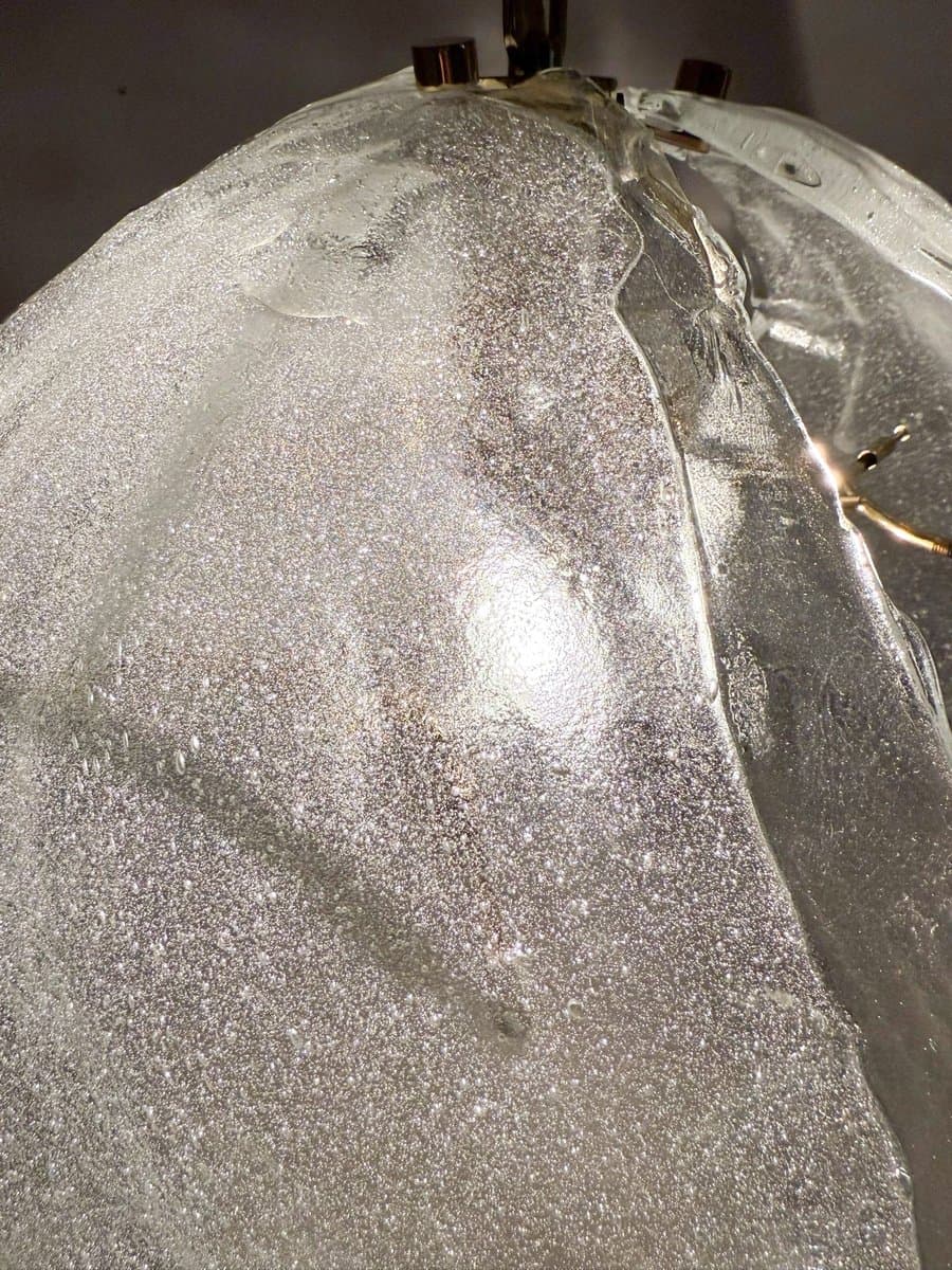 Lampa wisząca Murano, transparent, szkło, Kaiser Leuchten, Niemcy, lata 60. - 277136