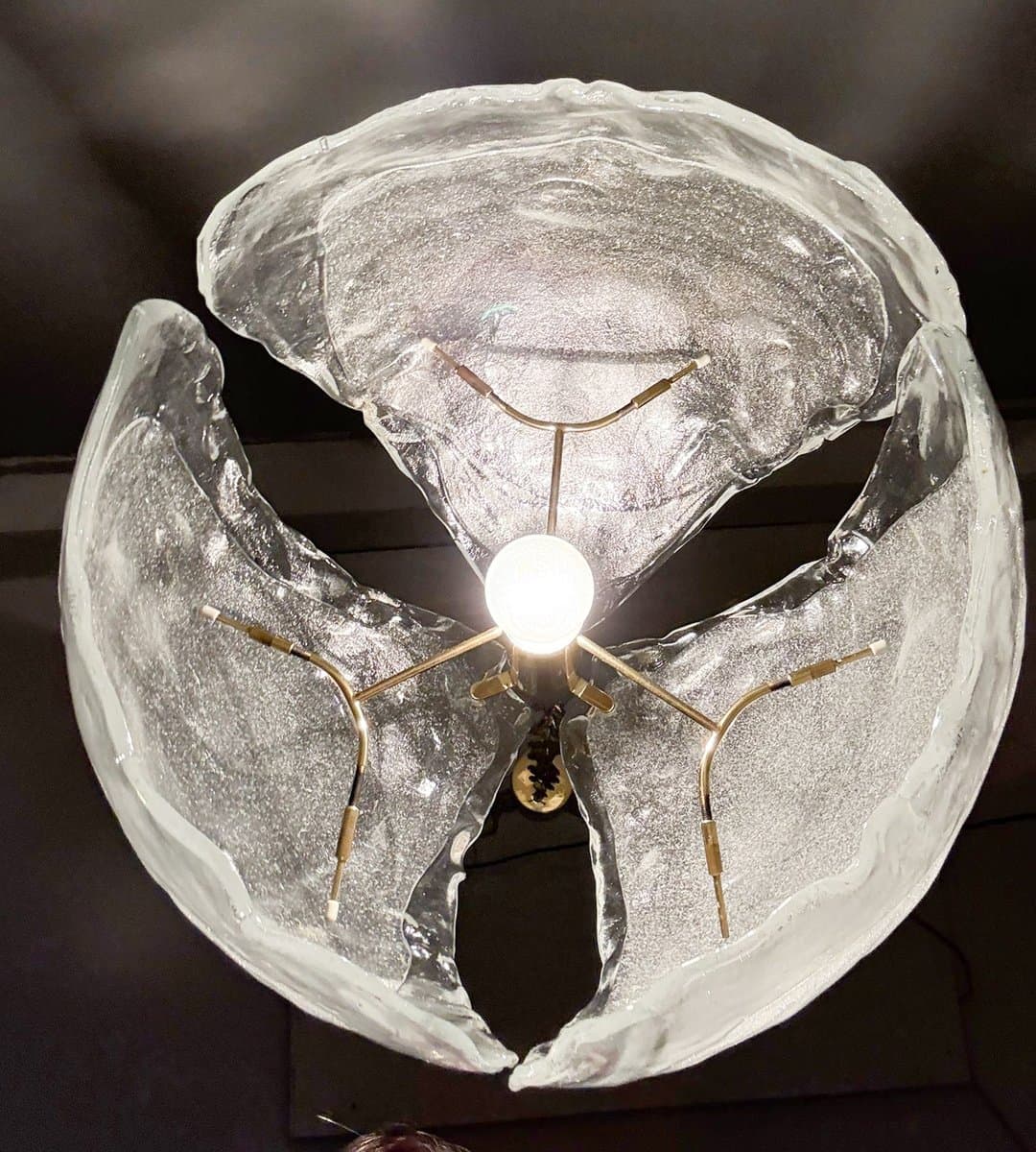 Lampa wisząca Murano, transparent, szkło, Kaiser Leuchten, Niemcy, lata 60. - 277132