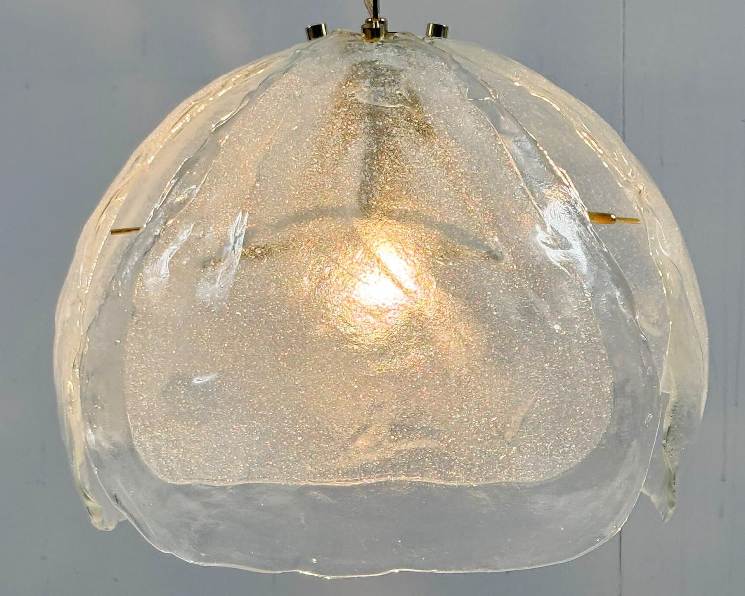 Lampa wisząca Murano, transparent, szkło, Kaiser Leuchten, Niemcy, lata 60. - 277129