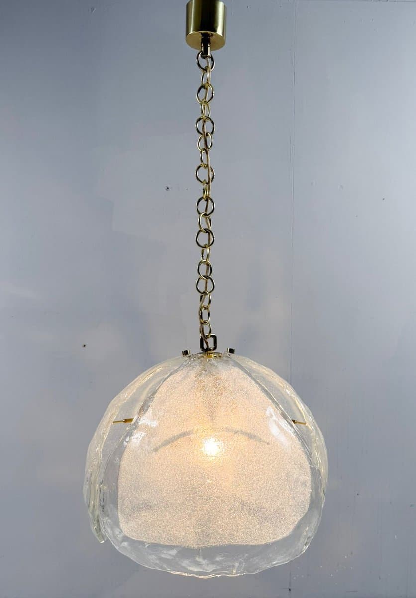 Lampa wisząca Murano, transparent, szkło, Kaiser Leuchten, Niemcy, lata 60. - 277139