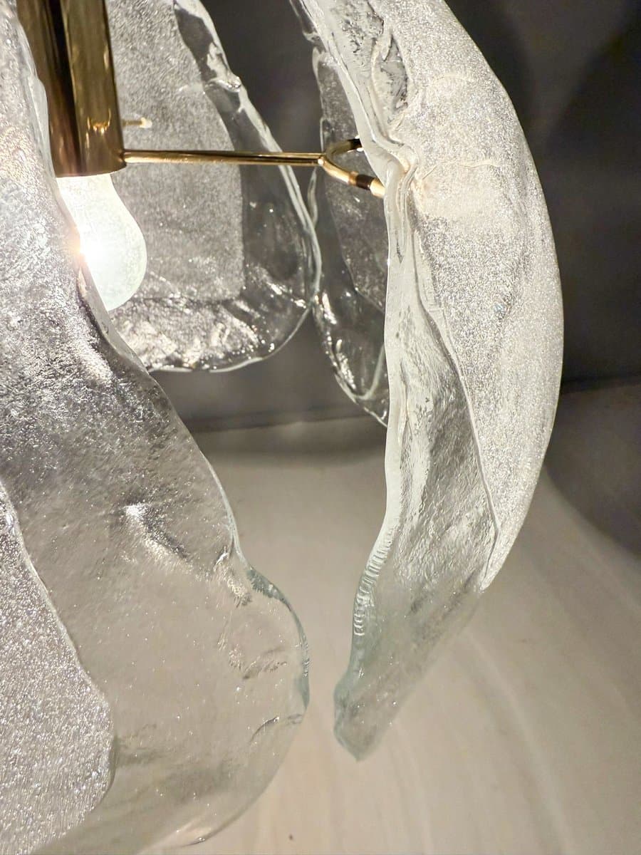 Lampa wisząca Murano, transparent, szkło, Kaiser Leuchten, Niemcy, lata 60. - 277134