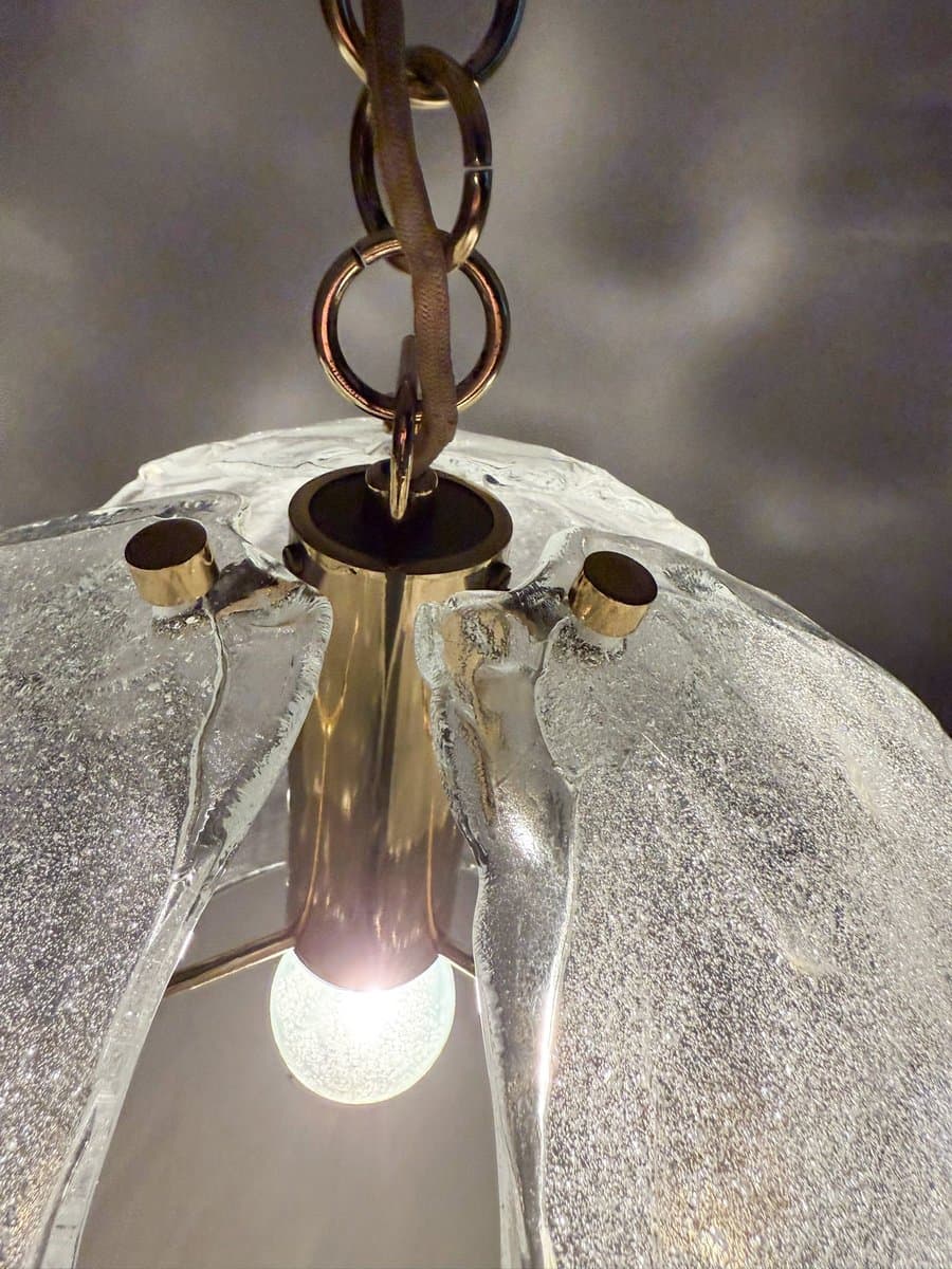 Lampa wisząca Murano, transparent, szkło, Kaiser Leuchten, Niemcy, lata 60. - 277128