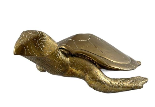 Figurka żółwia Hollywood Regency, brązowy, mosiądz, Francja, lata 70. - WYMIARY