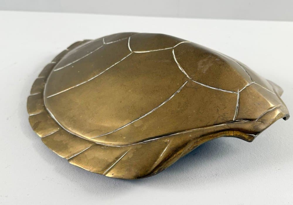 Figurka żółwia Hollywood Regency, brązowy, mosiądz, Francja, lata 70. - 277096