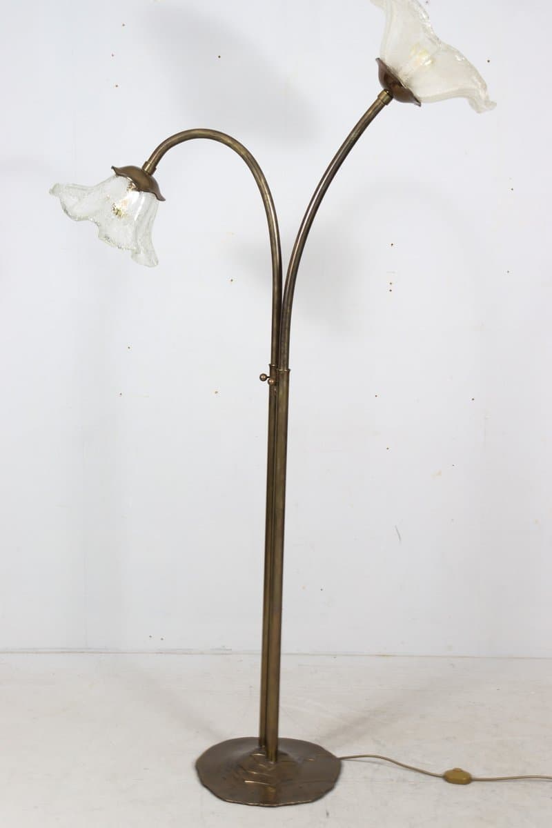 Lampa podłogowa Brutalist, brąz, brąz kryształ, proj. L. Klute, Niemcy, lata 80. - 277040