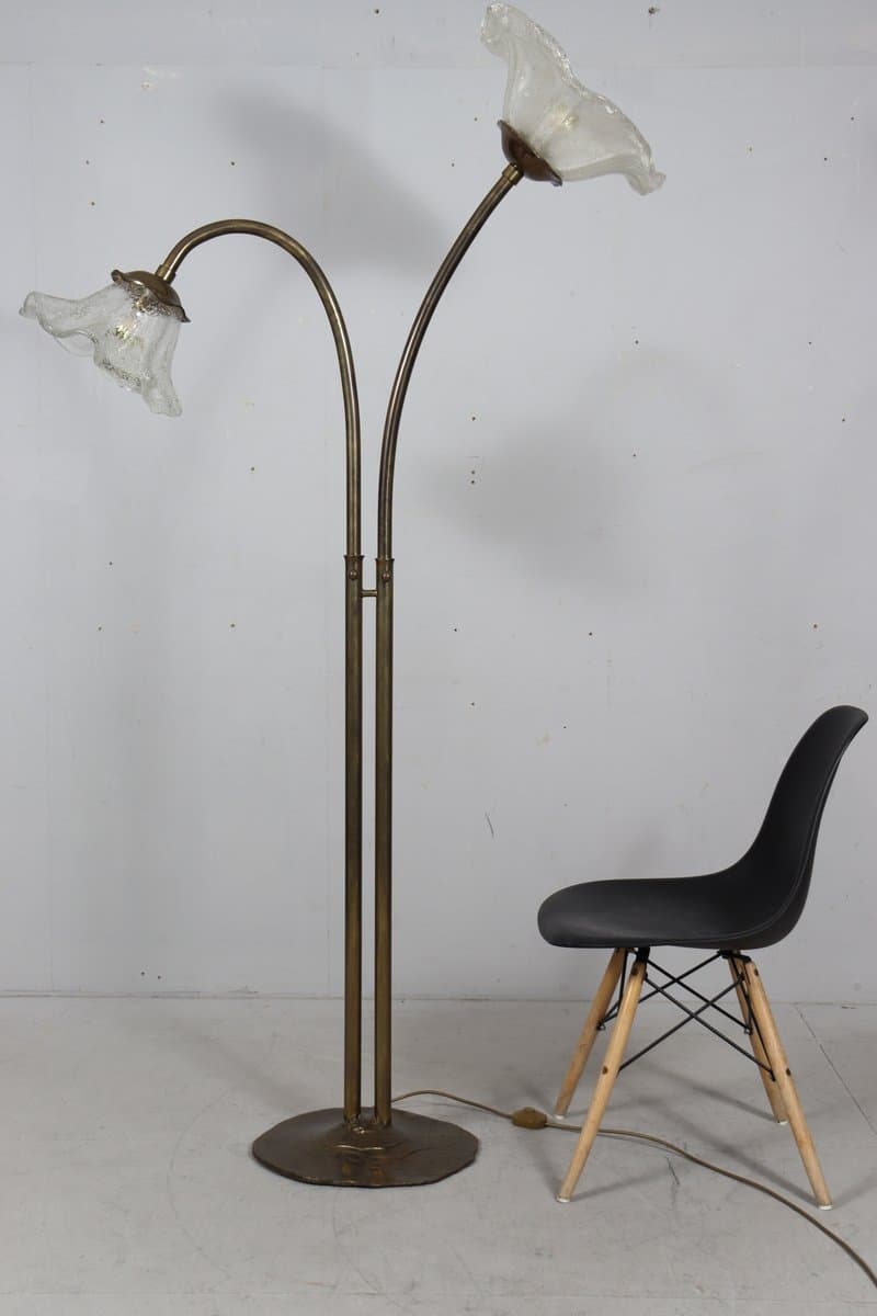 Lampa podłogowa Brutalist, brąz, brąz kryształ, proj. L. Klute, Niemcy, lata 80. - 277051