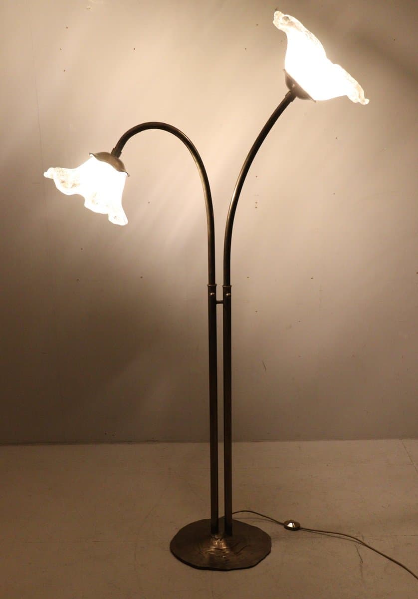 Lampa podłogowa Brutalist, brąz, brąz kryształ, proj. L. Klute, Niemcy, lata 80. - 277061