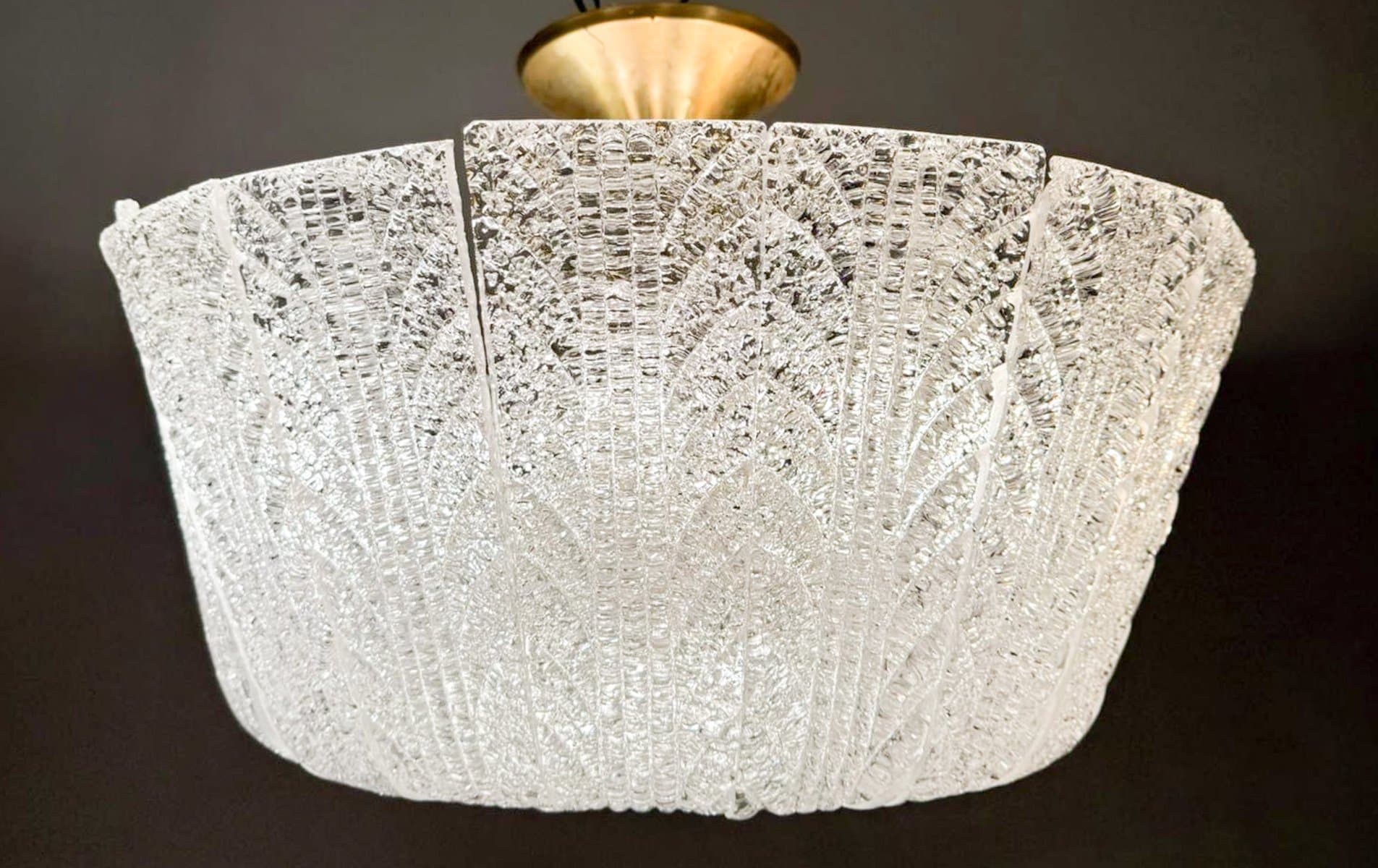 Lampa sufitowa Murano, transparentny, szkło, Barovier & Toso, Włochy, lata 60. - 277037