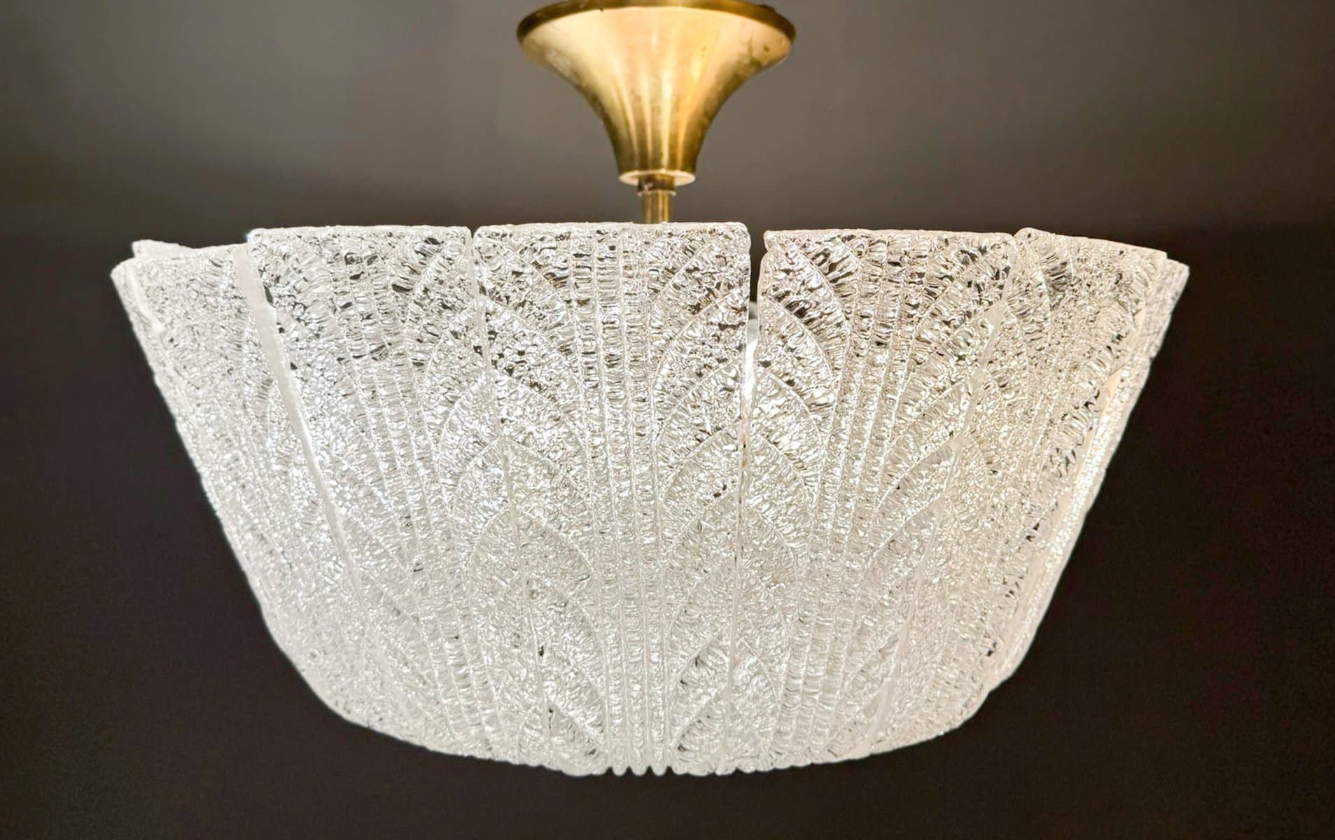 Lampa sufitowa Murano, transparentny, szkło, Barovier & Toso, Włochy, lata 60. - 277021