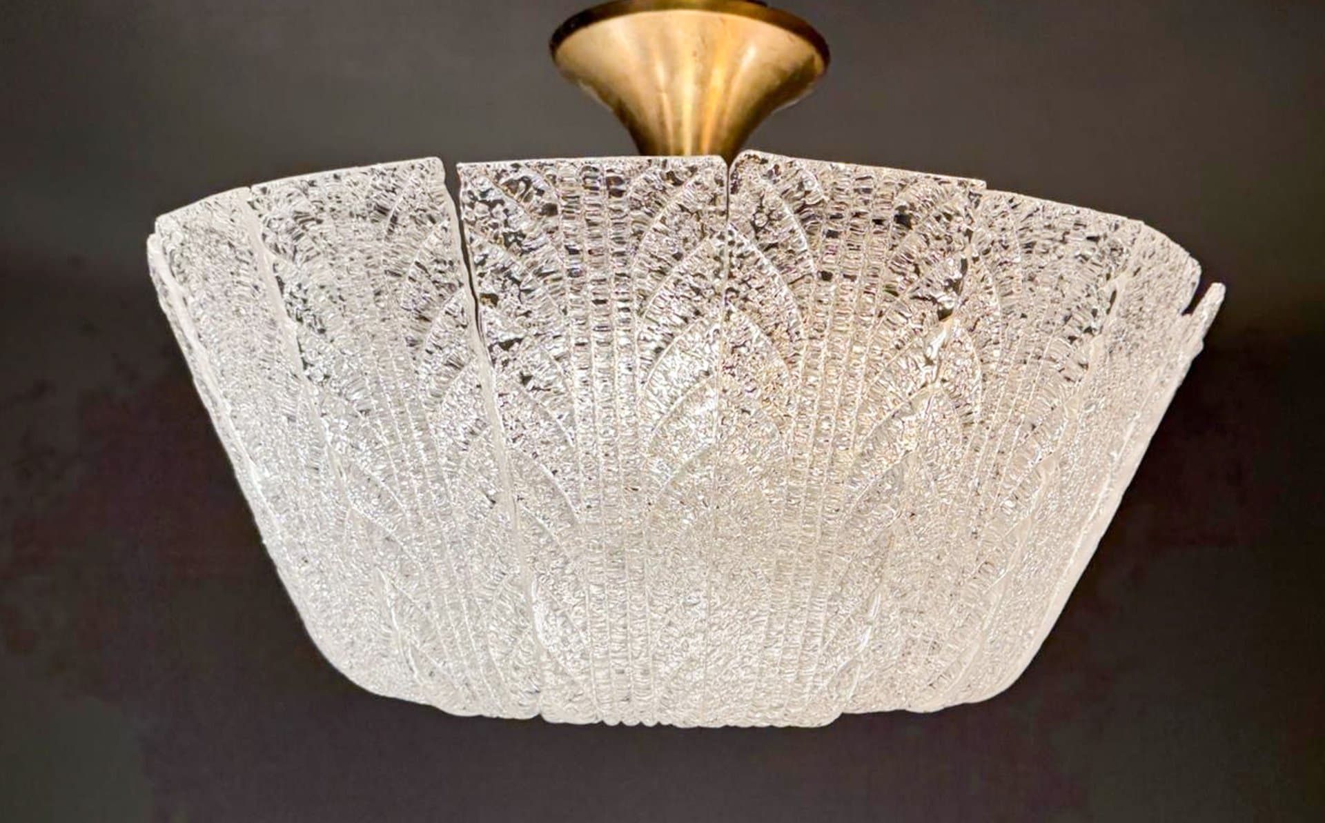 Lampa sufitowa Murano, transparentny, szkło, Barovier & Toso, Włochy, lata 60. - 277032