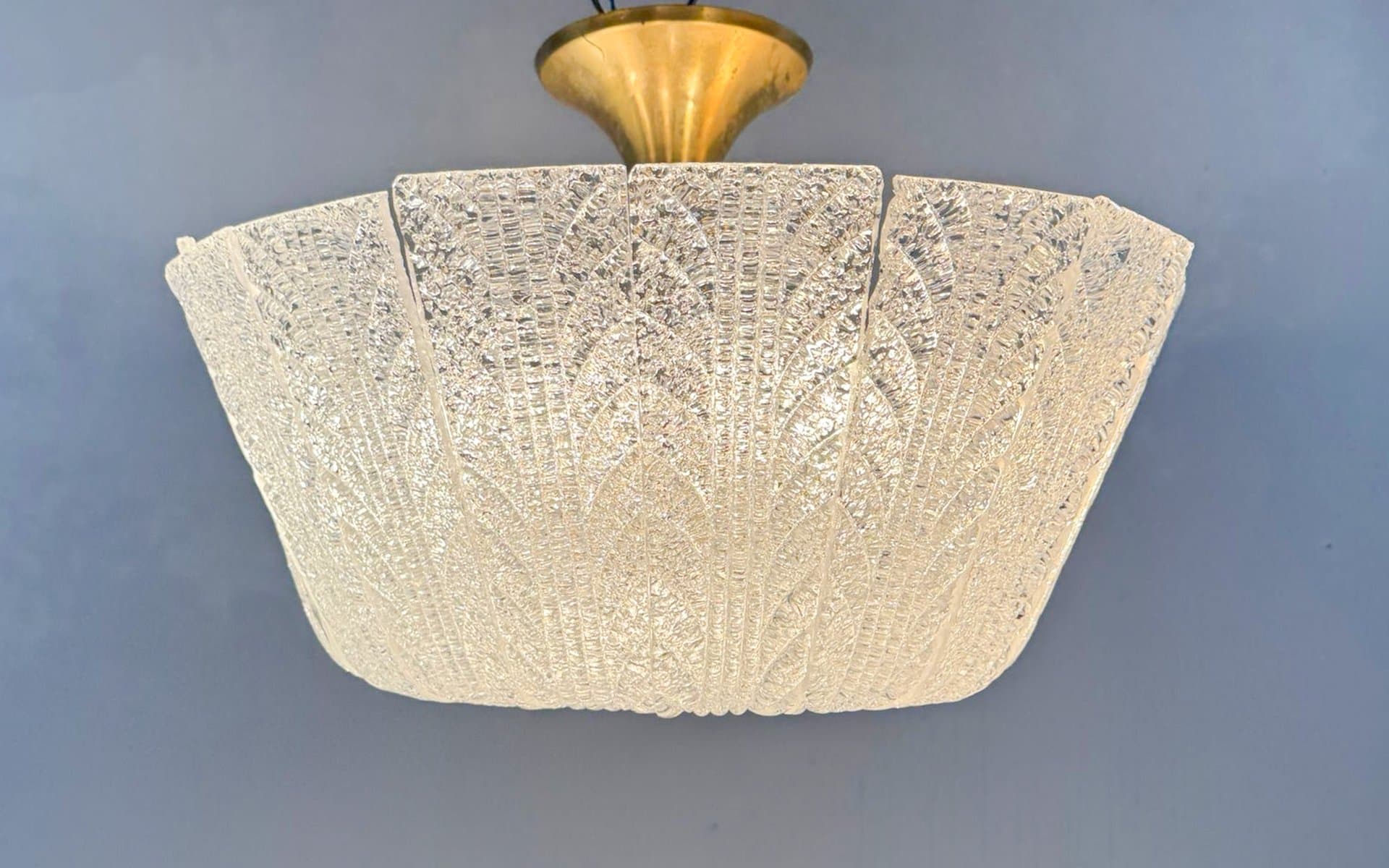 Lampa sufitowa Murano, transparentny, szkło, Barovier & Toso, Włochy, lata 60. - 277036
