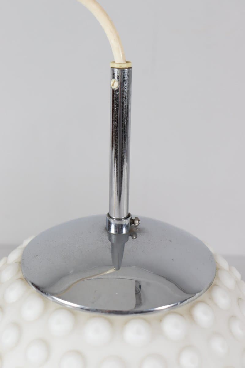 Para lamp sufitowych Space Age Bubble, szkło opalowe białe, metal chromowany srebrny, proj. R. Krüger, Staff Leuchten, Niemcy, lata 70. - 276967