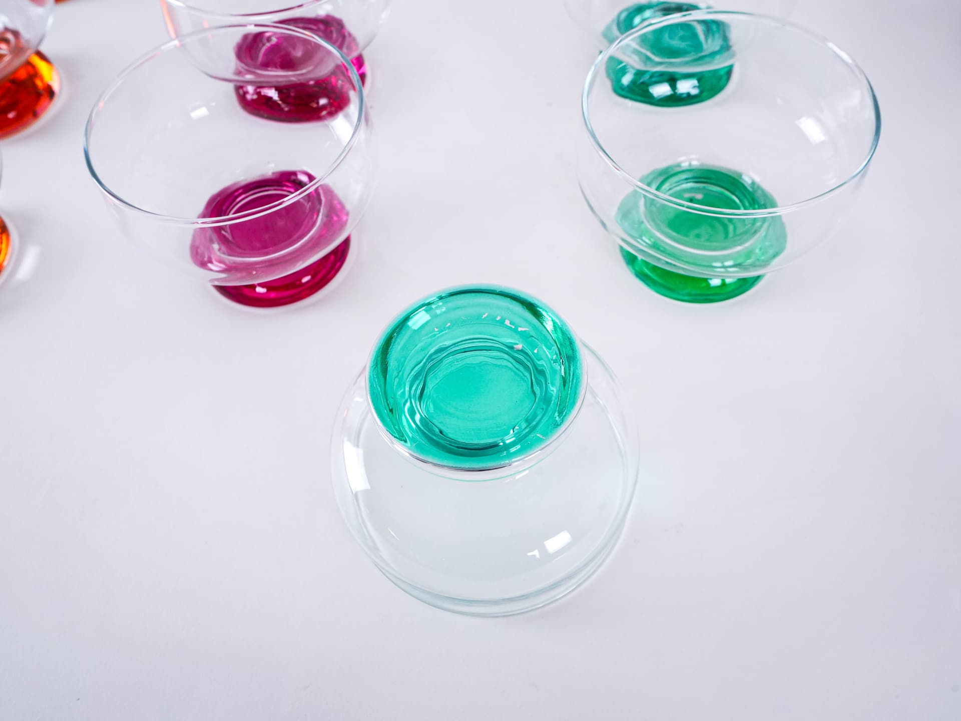 Komplet pucharków deserowych, multicolor, szkło, Włochy, lata 70. - 276921