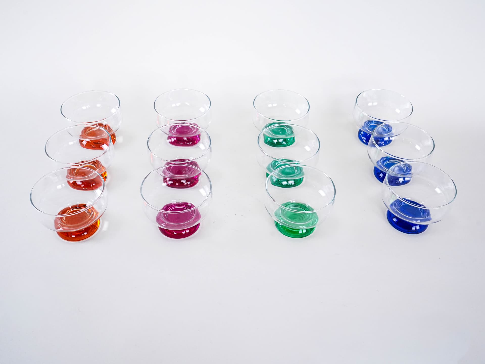 Komplet pucharków deserowych, multicolor, szkło, Włochy, lata 70. - 276920