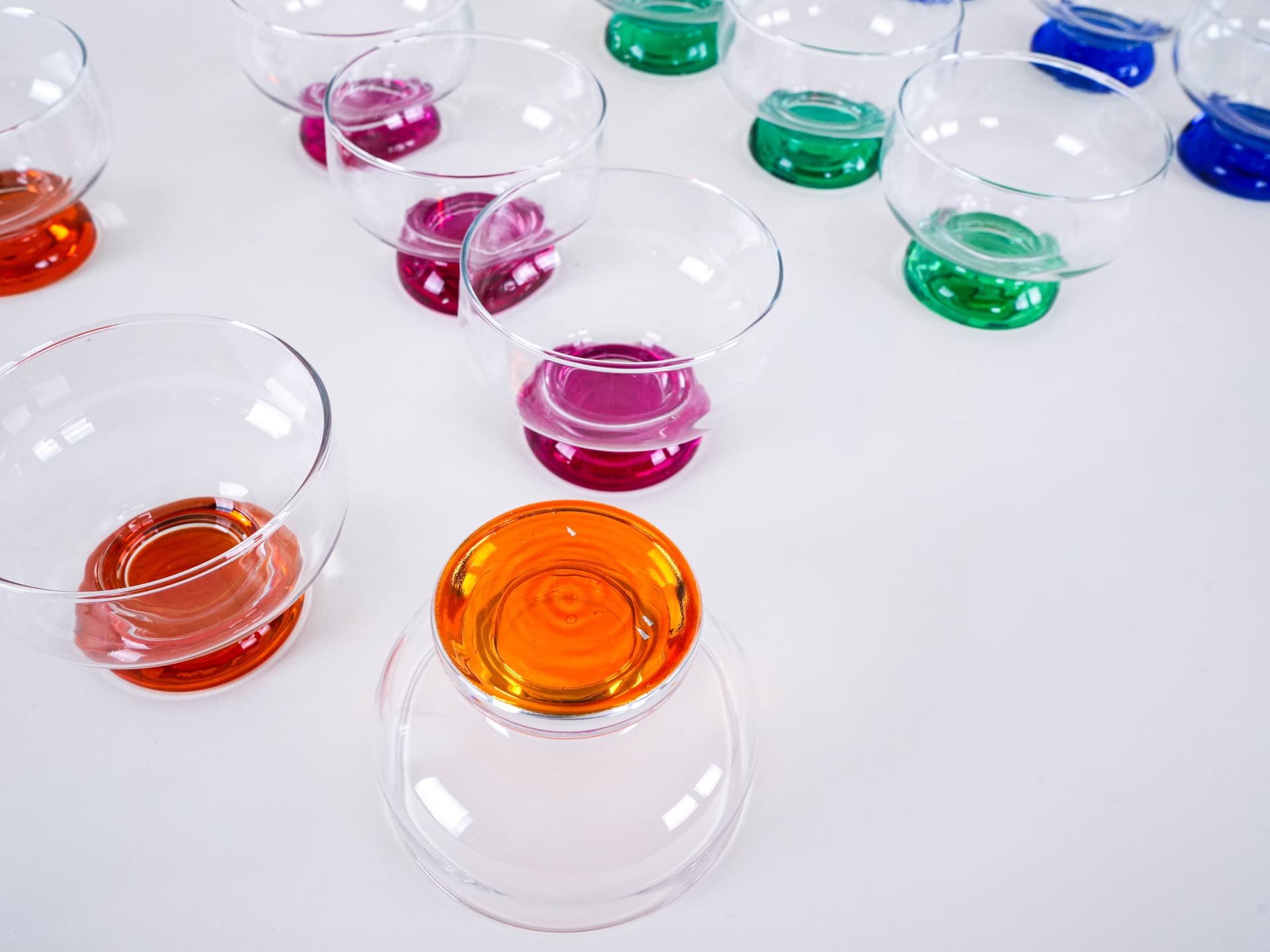 Komplet pucharków deserowych, multicolor, szkło, Włochy, lata 70. - 276922