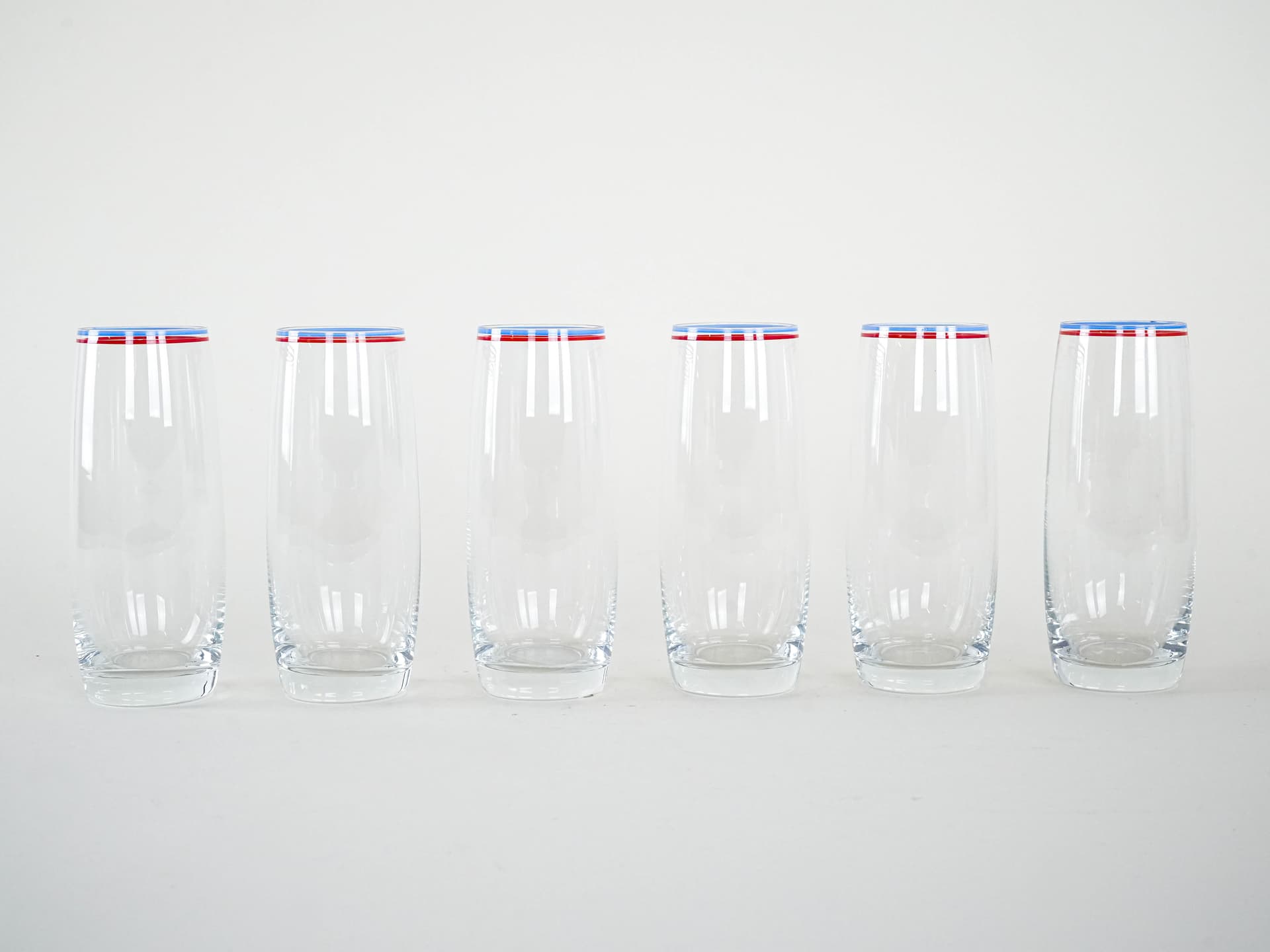 Komplet sześciu szklanek, transparentne szkło, Włochy, lata 70. - 276940