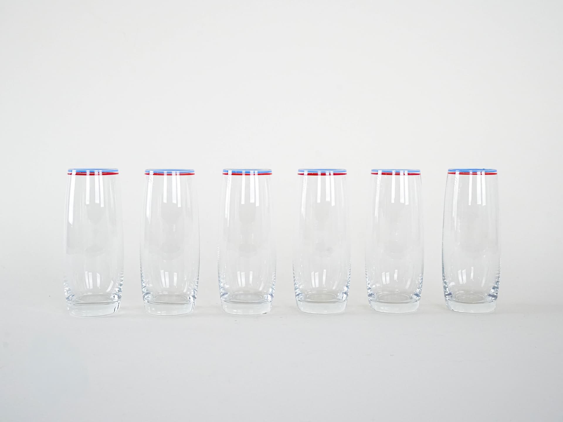 Komplet sześciu szklanek, transparentne szkło, Włochy, lata 70. - 276938