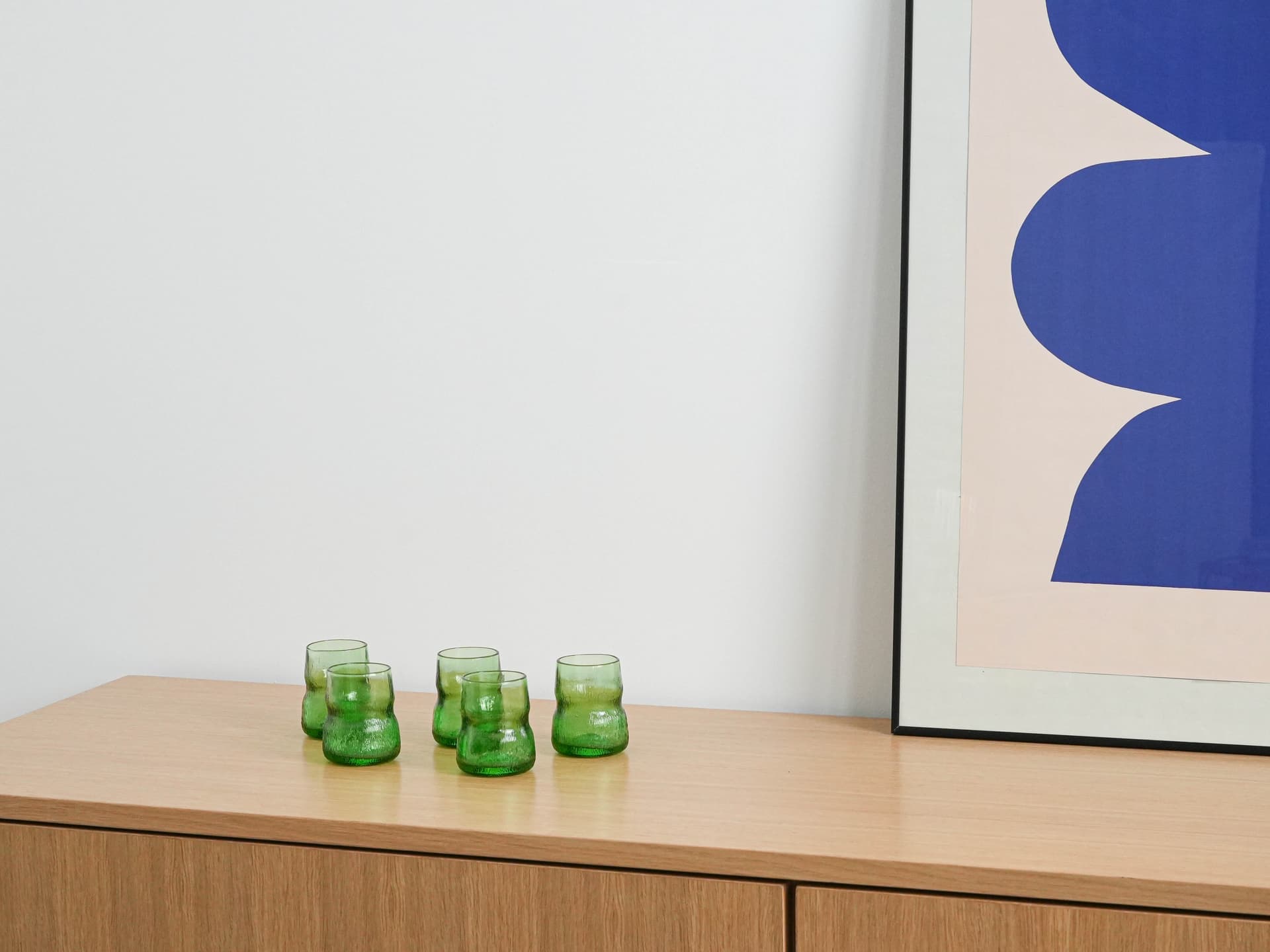 Komplet szklanek, zielony, szkło, Włochy, lata 70. - 277178