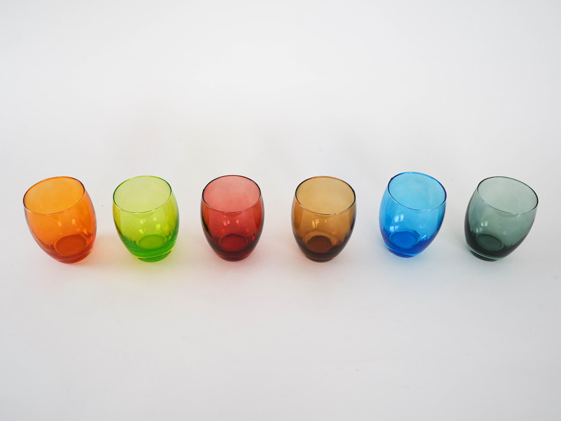 Komplet szklanek, multikolor, szkło barwione, Włochy, lata 70. - 277180