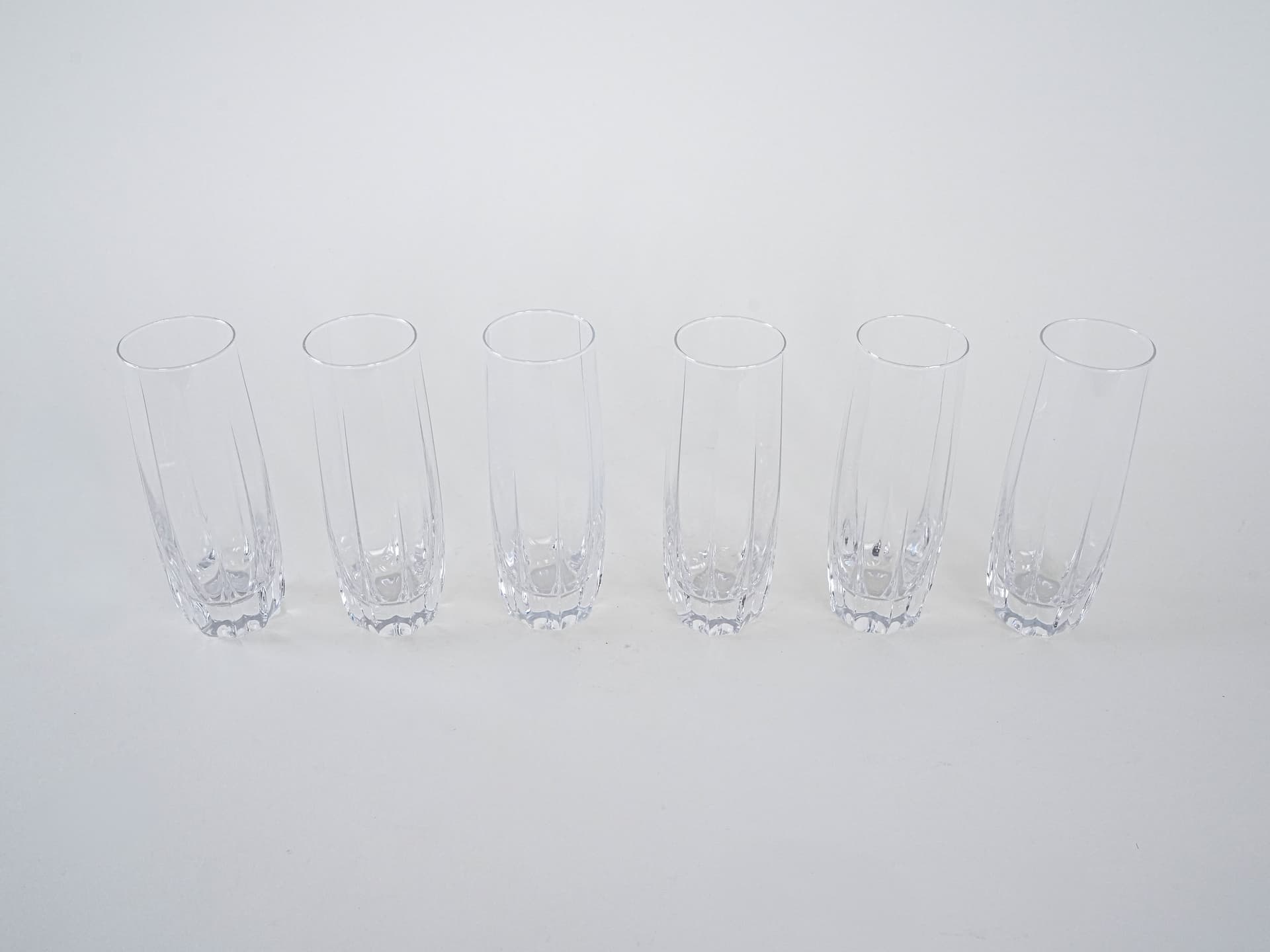 Komplet sześciu szklanek, transparentne szkło, Włochy, lata 60. - 277207