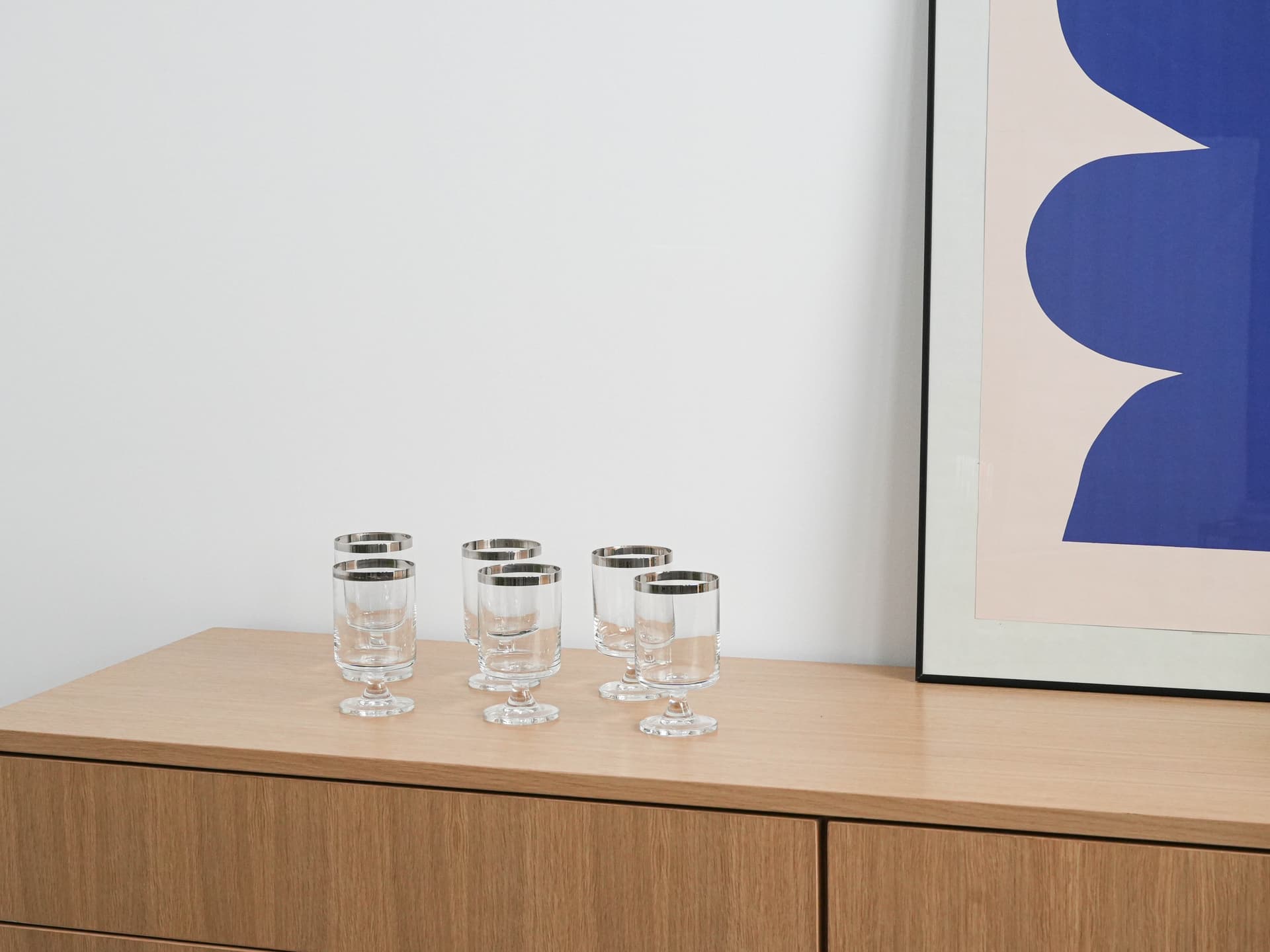 Komplet kieliszków, Hollywood Regency, szkło transparentne, Włochy, lata 70. - 277214