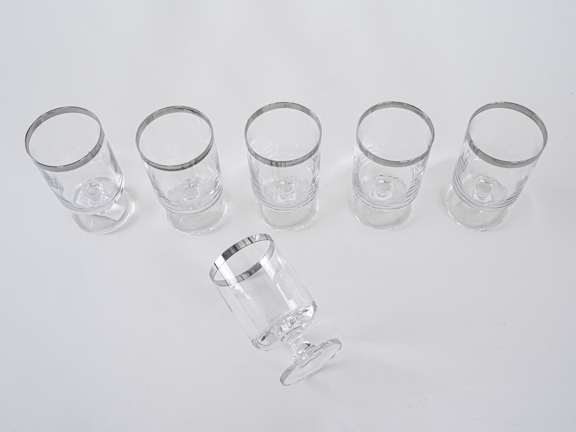 Komplet kieliszków, Hollywood Regency, szkło transparentne, Włochy, lata 70. - 277217