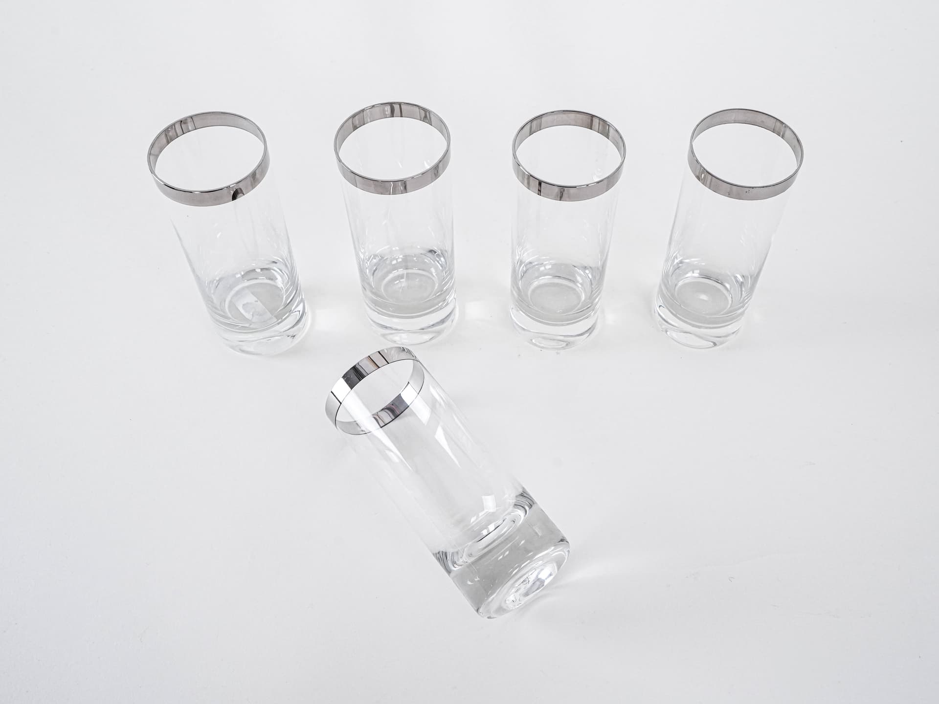 Zestaw szklanek Hollywood Regency, szkło transparentne, Włochy, lata 70. - 277223