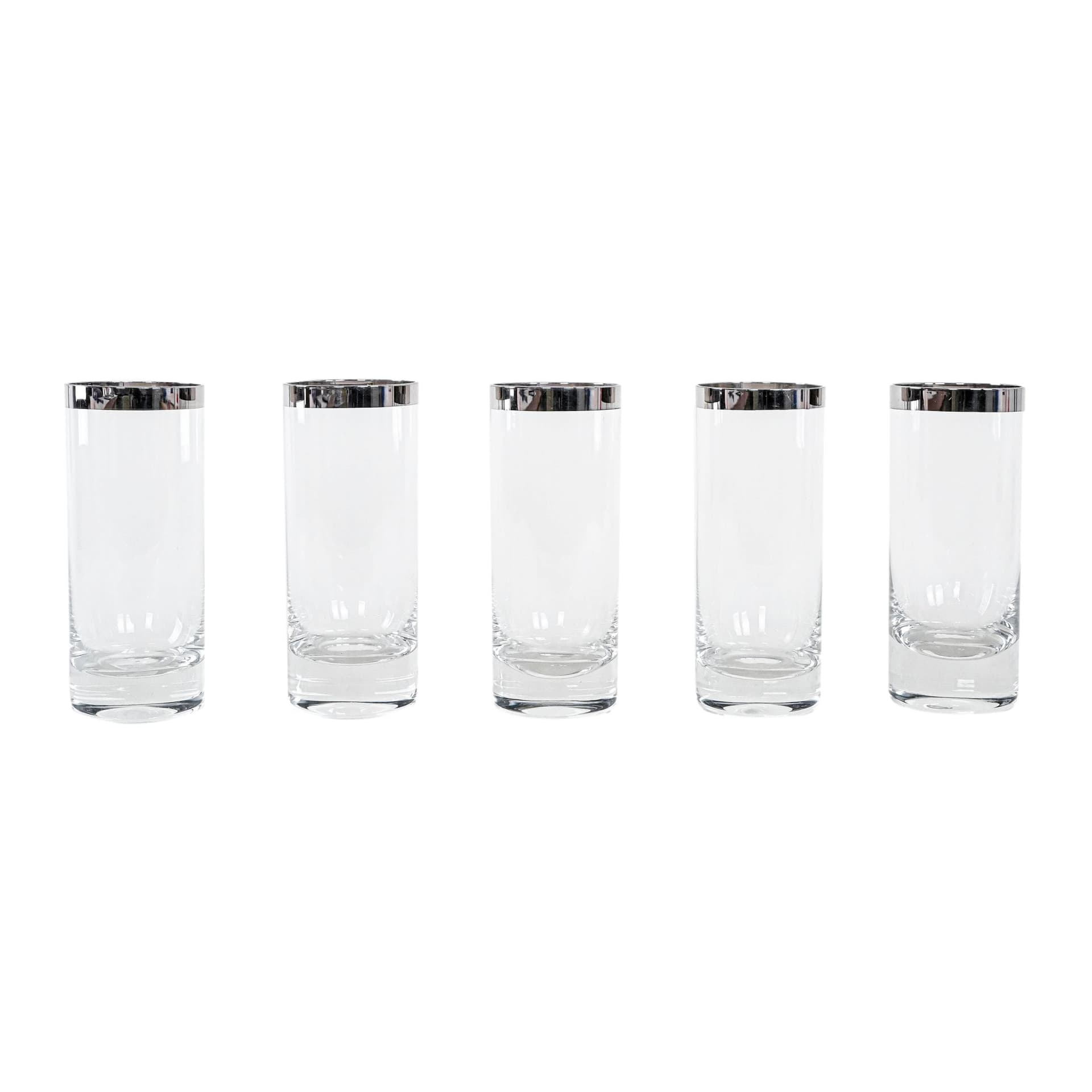 Zestaw szklanek Hollywood Regency, szkło transparentne, Włochy, lata 70.