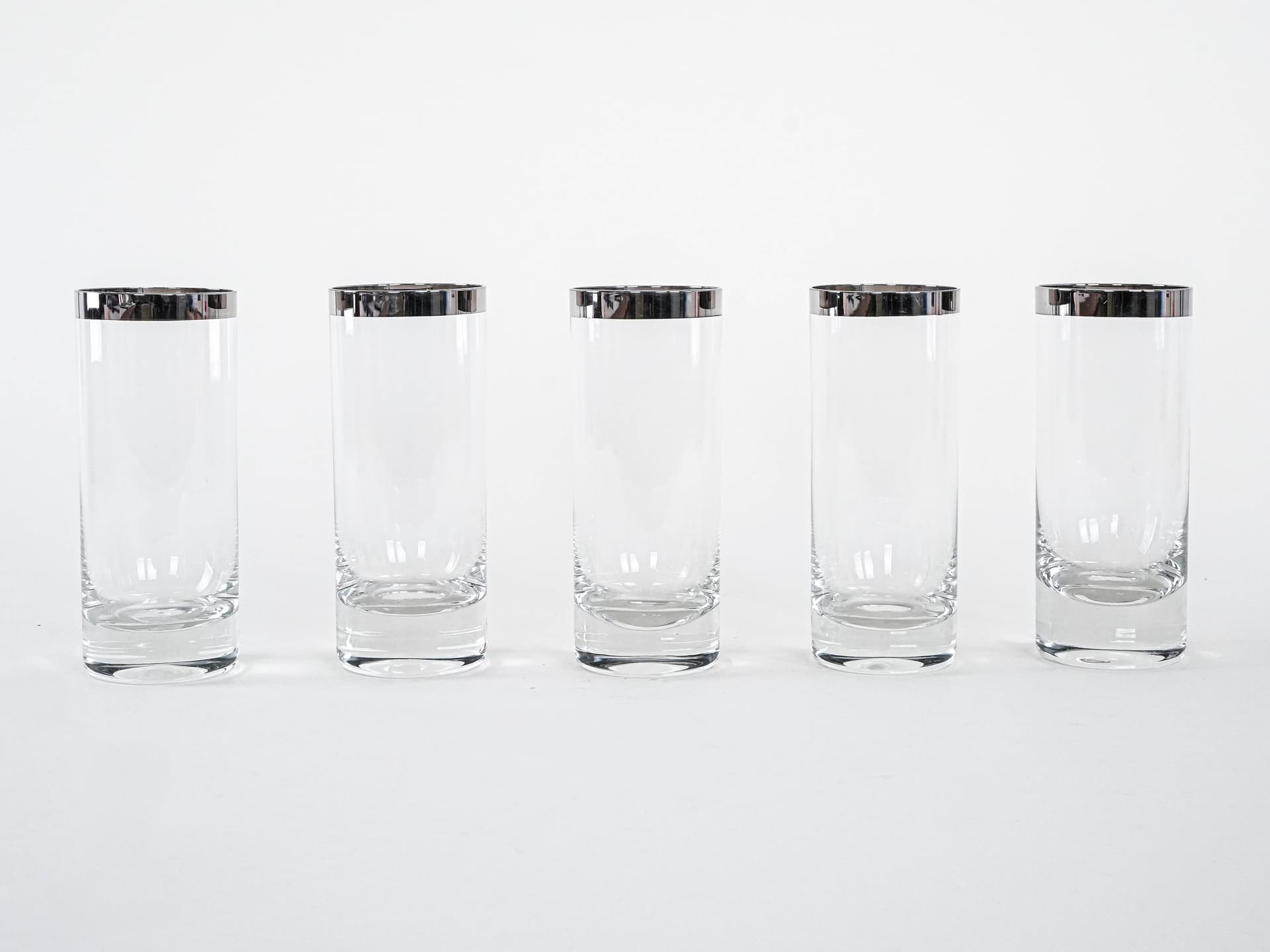 Zestaw szklanek Hollywood Regency, szkło transparentne, Włochy, lata 70. - 277221