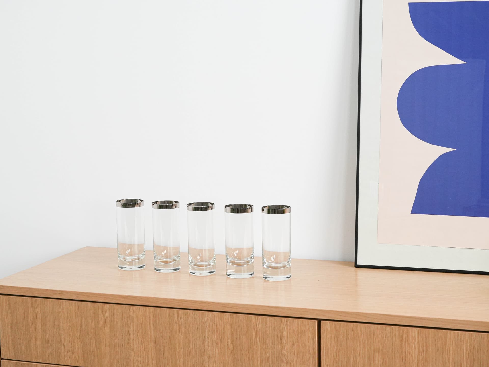 Zestaw szklanek Hollywood Regency, szkło transparentne, Włochy, lata 70. - 277224