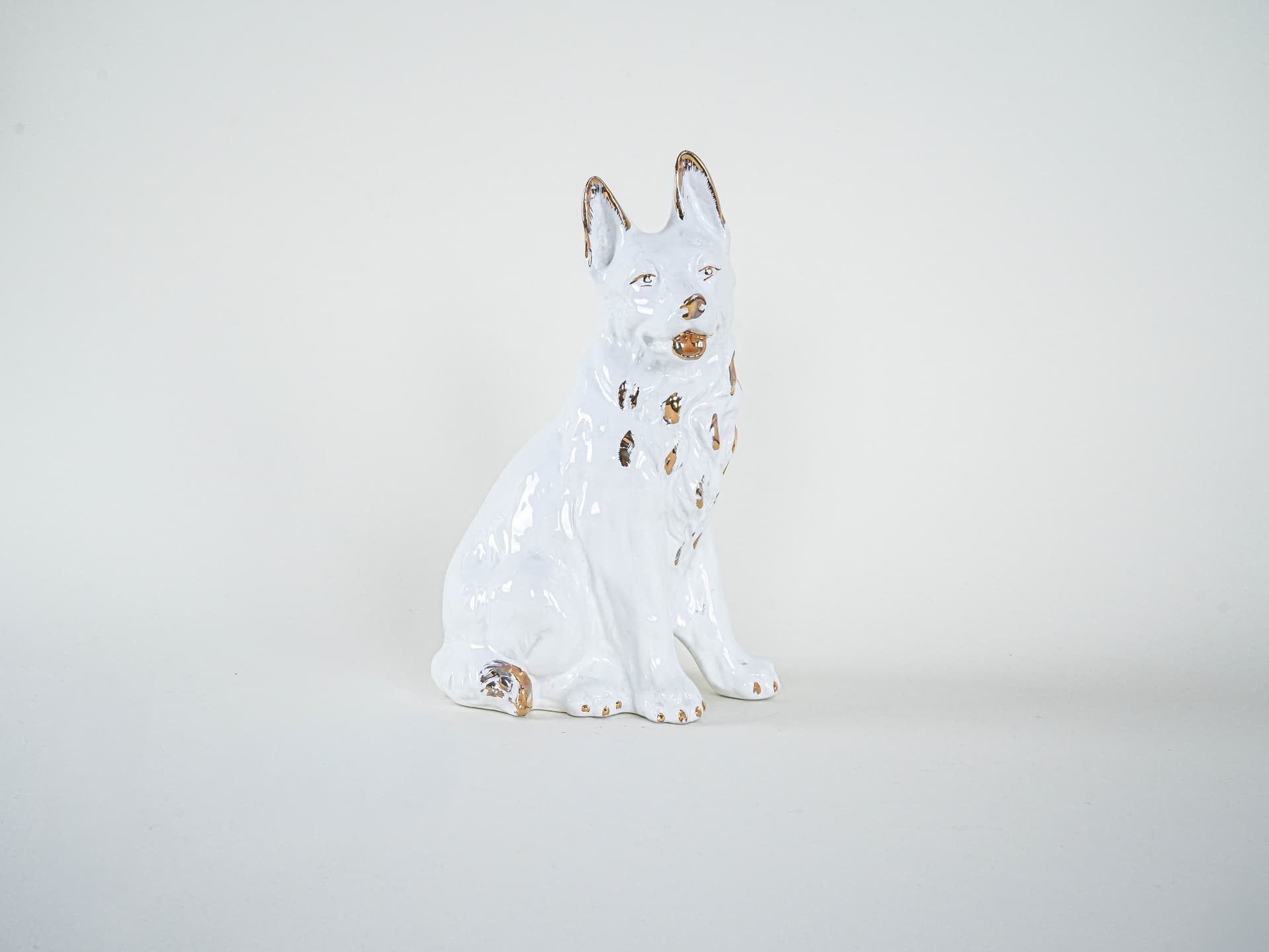 Figurka pies, biały, porcelana, Europa, lata 60. - 277274