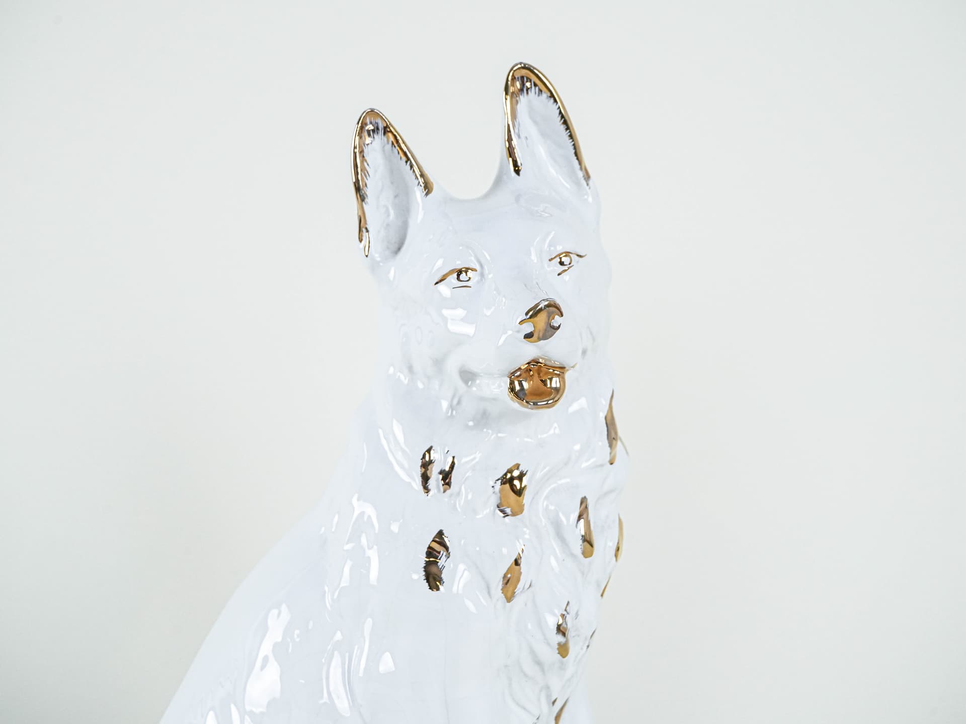 Figurka pies, biały, porcelana, Europa, lata 60. - 277271