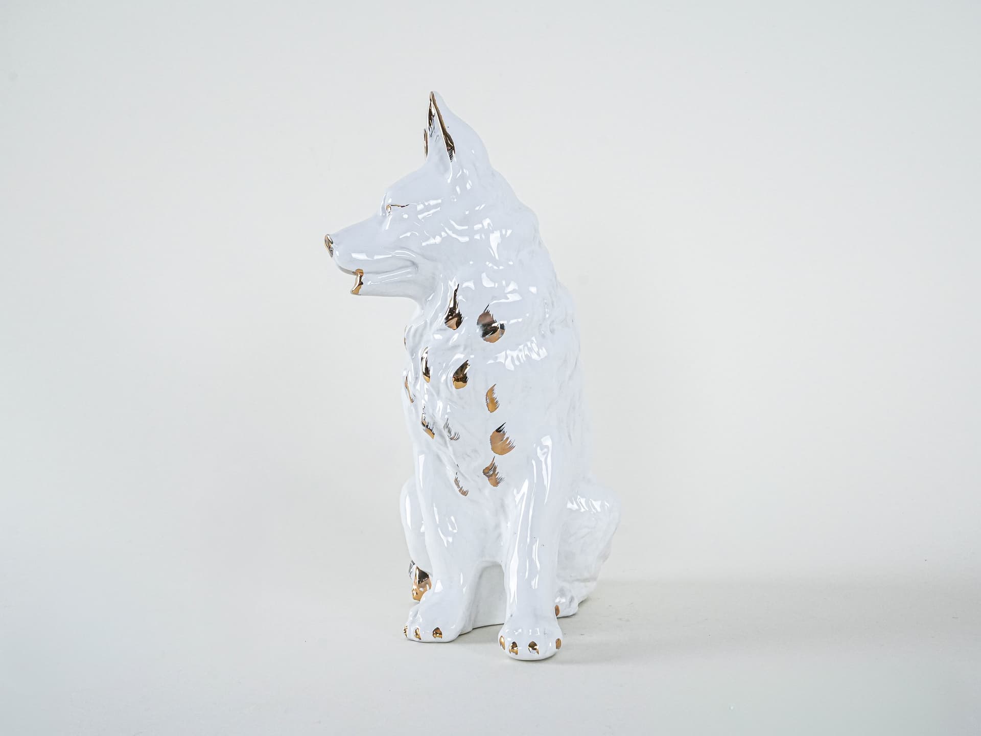 Figurka pies, biały, porcelana, Europa, lata 60. - 277275