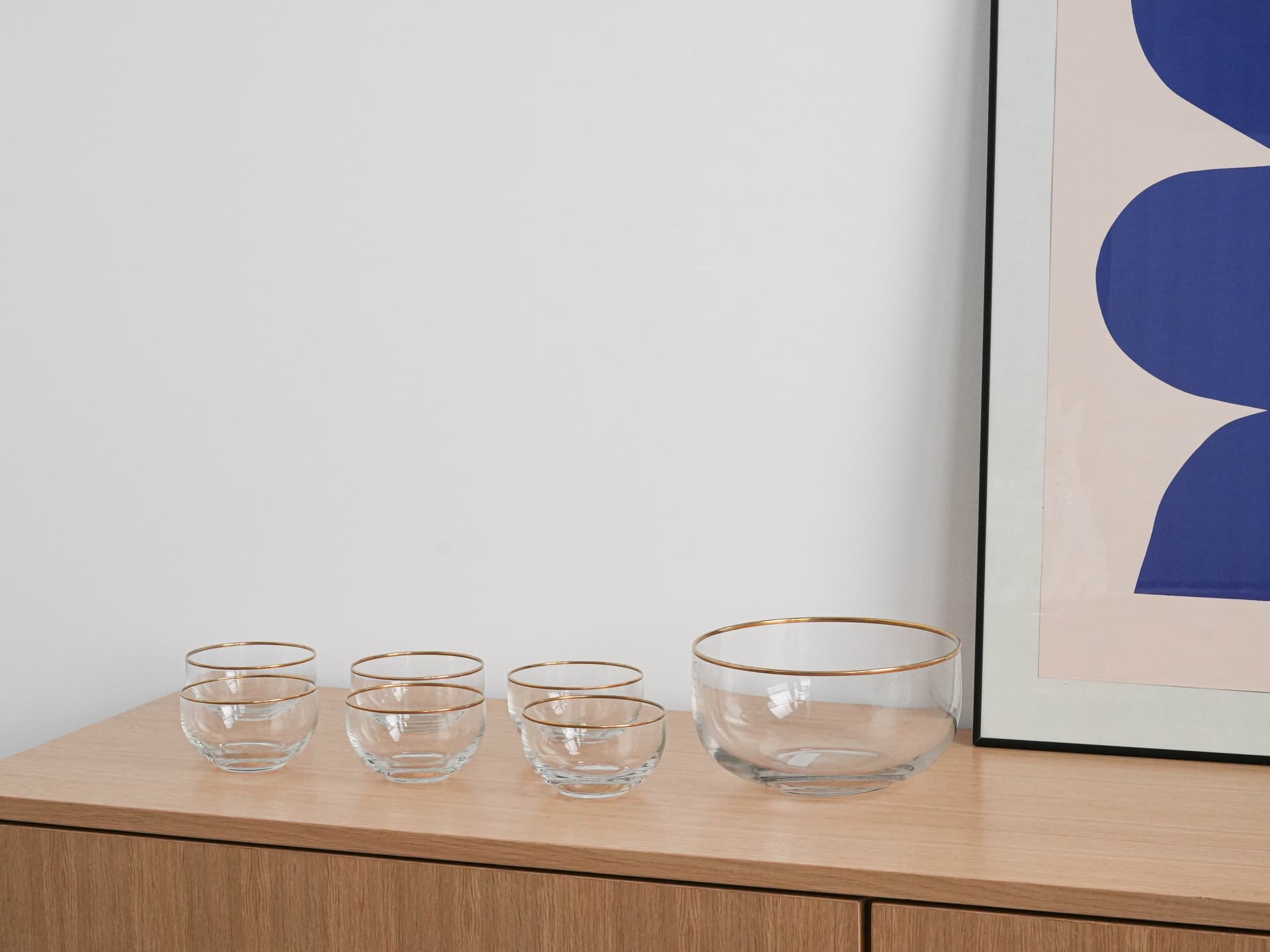 Zestaw do serwowania, transparent szkło, Włochy, lata 70. - 277283