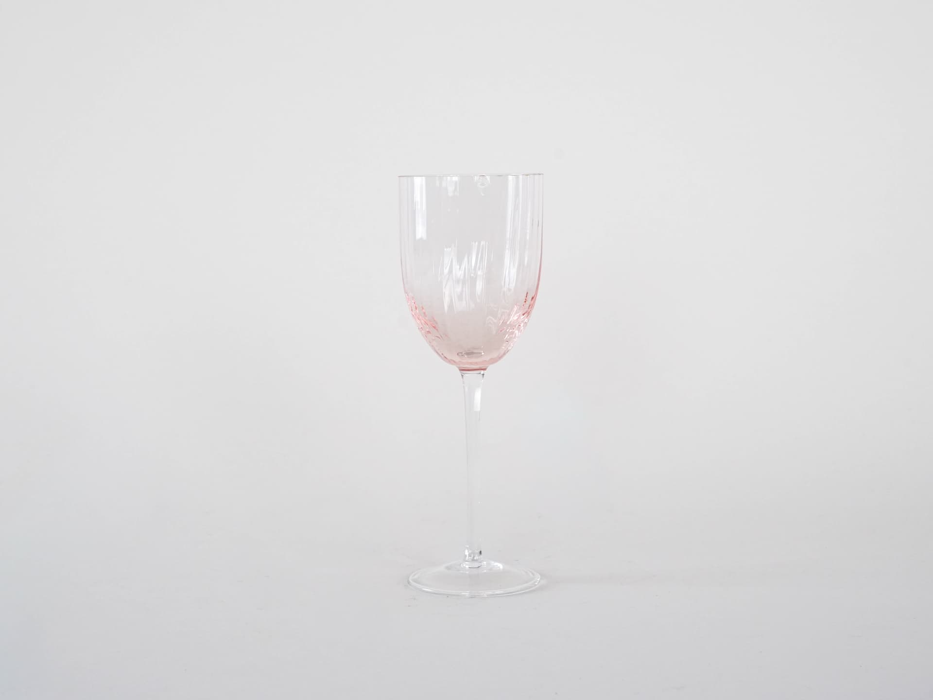 Komplet kieliszków do wina, różowy, szkło, Francja, lata 70. - 277301