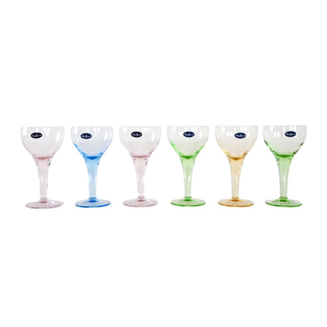 Komplet pucharków deserowych, multikolor, szkło, Luigi Bormioli, Włochy, lata 70. - WYMIARY